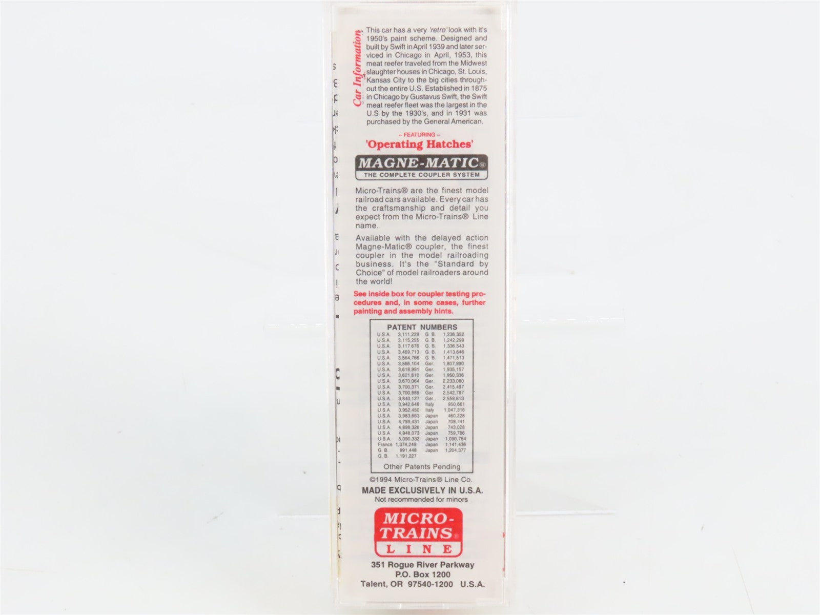 N Scale Micro-Trains MTL 49400 SRLX Swift Refrigerator Line 40' Reefer 5199 RTR