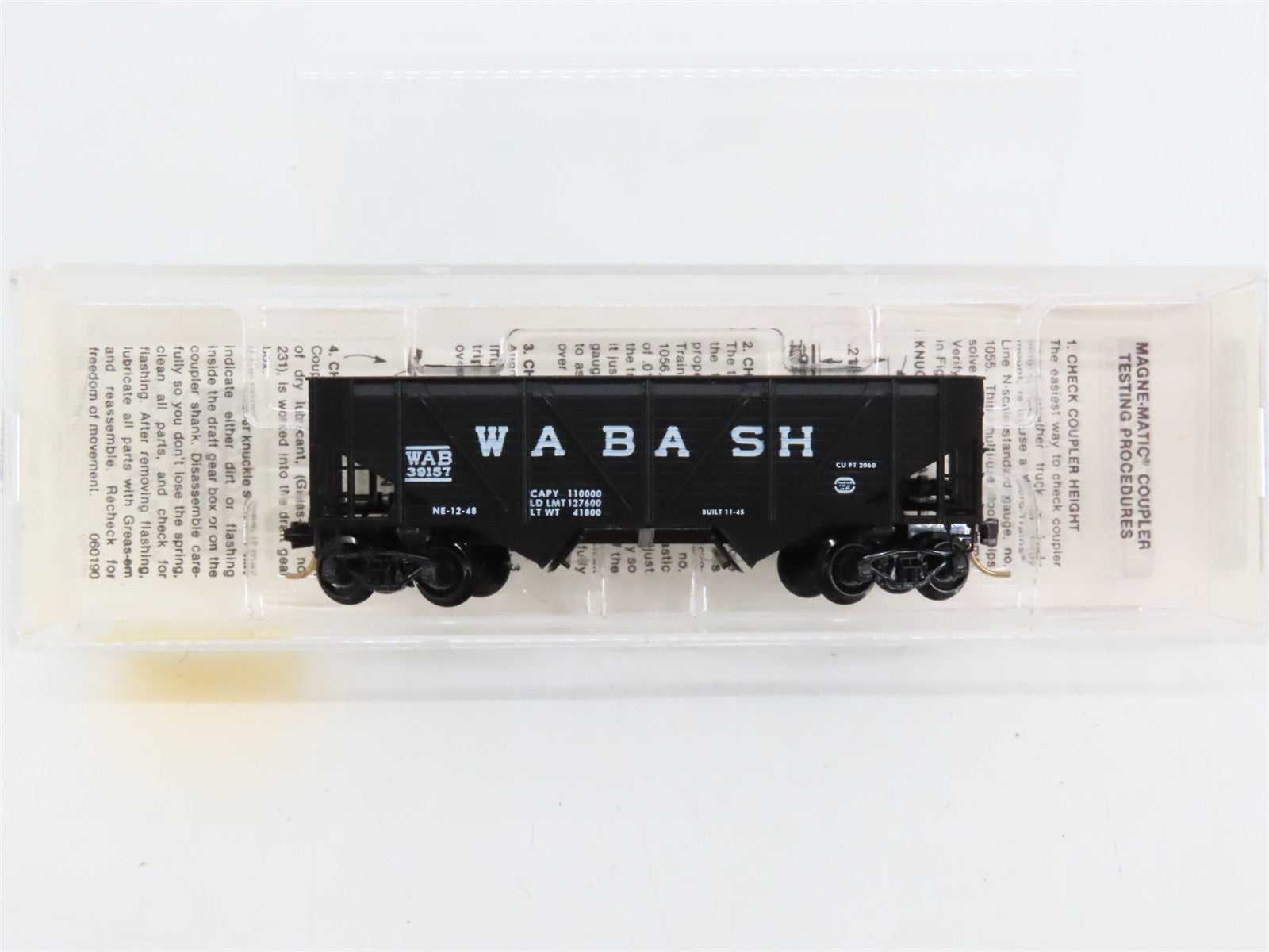 N Scale Micro-Trains MTL 57060 WAB Wabash 33' 2-Bay Hopper 39157 RTR