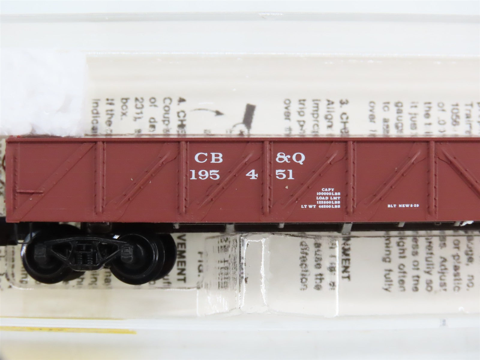 N Scale Micro-Trains MTL 60020 CB&Q Burlington Route 50' Gondola #195451