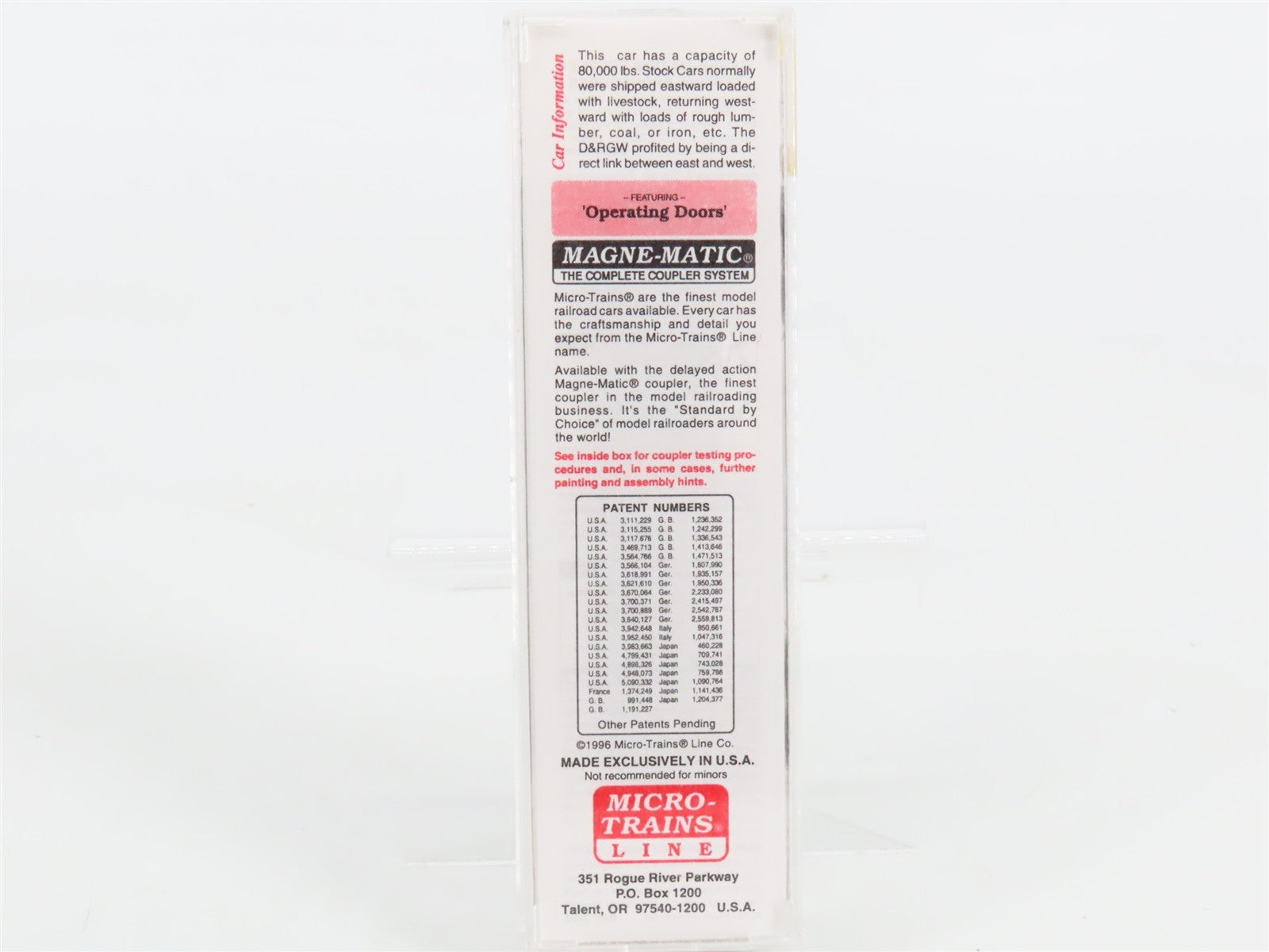 N Scale Micro-Trains MTL 35090 Denver & Rio Grande Western Stock/Cattle Car RTR