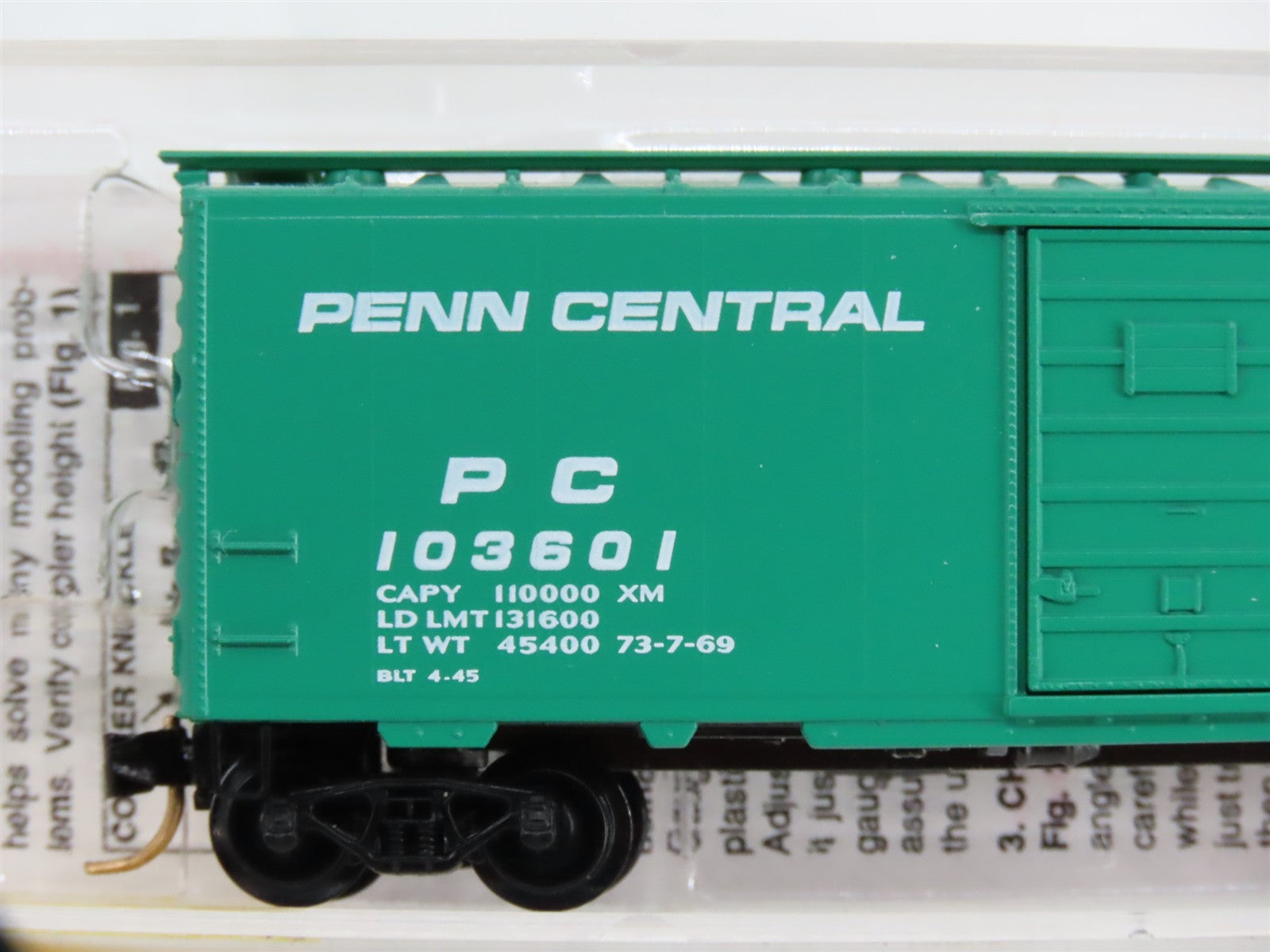 N Scale Micro-Trains MTL 20160 PC Penn Central 40' Box Car 103601 RTR