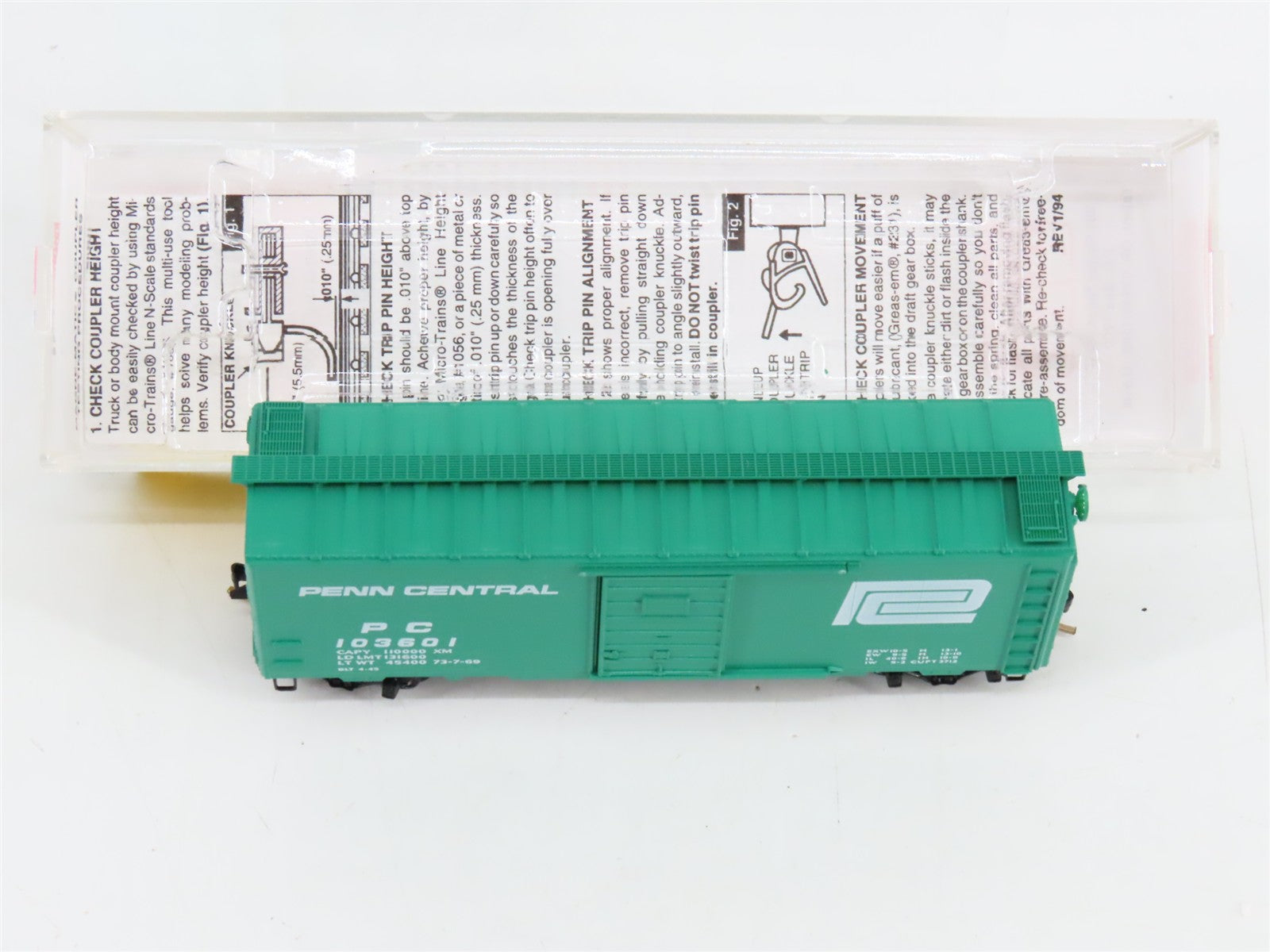 N Scale Micro-Trains MTL 20160 PC Penn Central 40' Box Car 103601 RTR