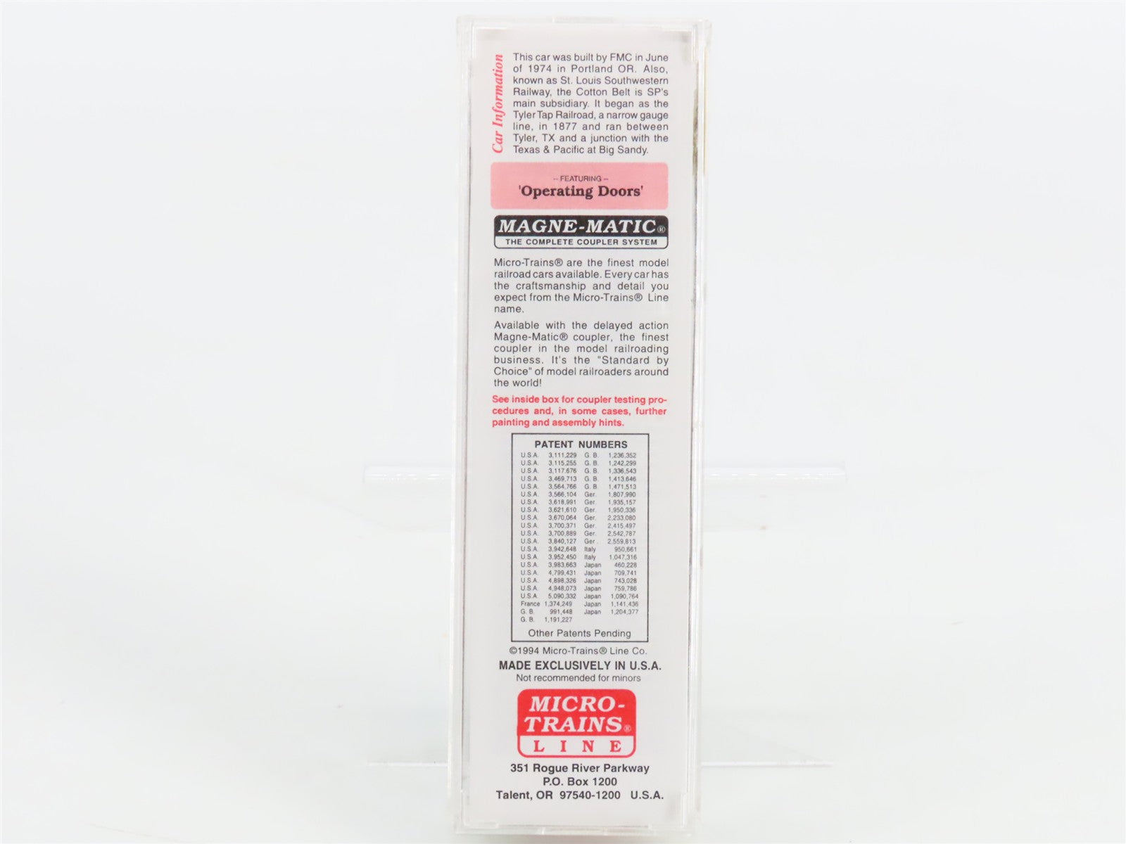N Scale Micro-Trains MTL 30060 SSW Cotton Belt 50' Box Car 67317 RTR