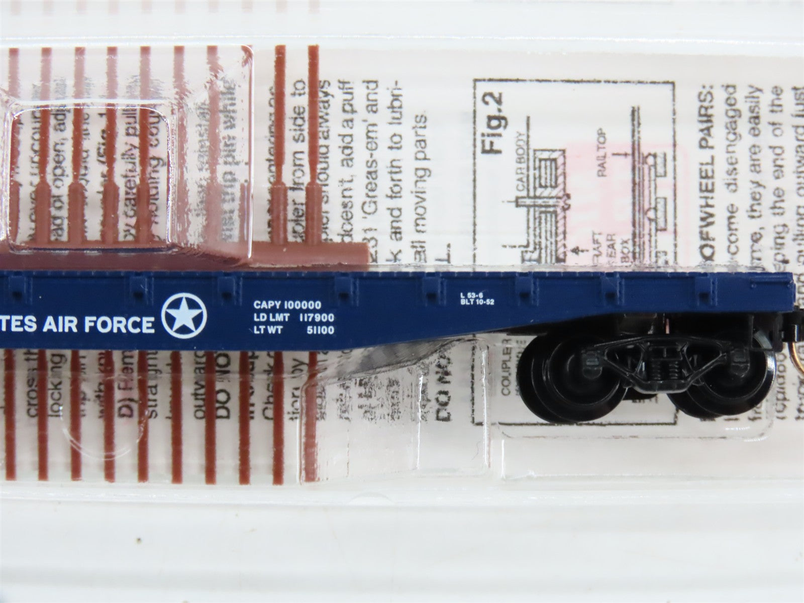 N Scale Micro-Trains MTL 45190 DAF U.S. Air Force 50' Flat Car 35780 RTR