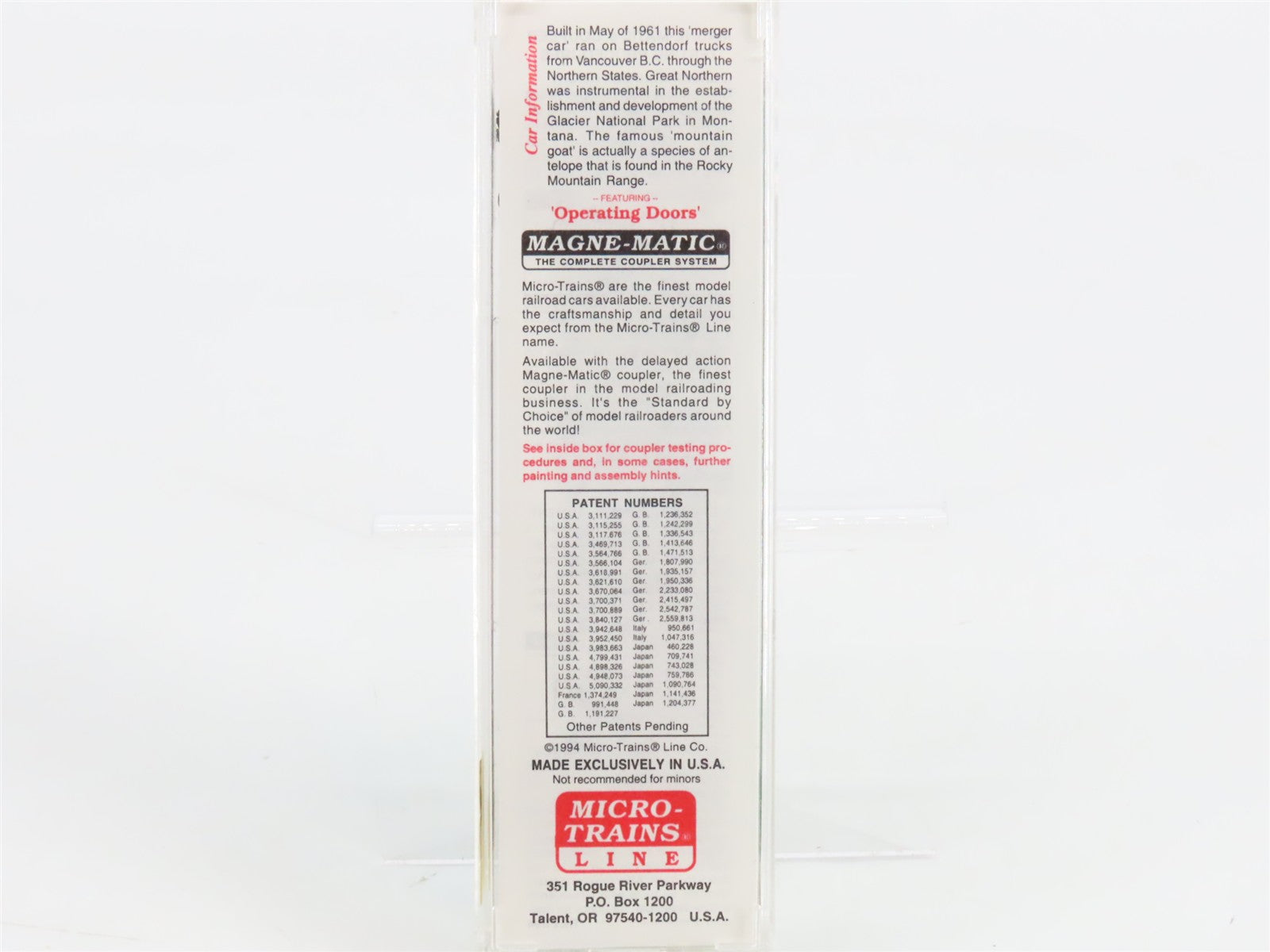 N Scale Micro-Trains MTL 33120 GN Great Northern 50' Box Car 36263 RTR