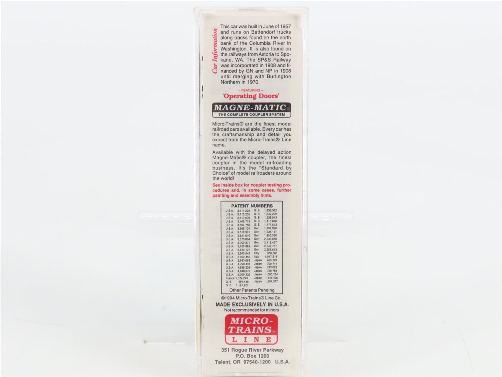 N Scale Micro-Trains MTL 34210 SP&S Spokane, Portland & Seattle 50' Box Car RTR