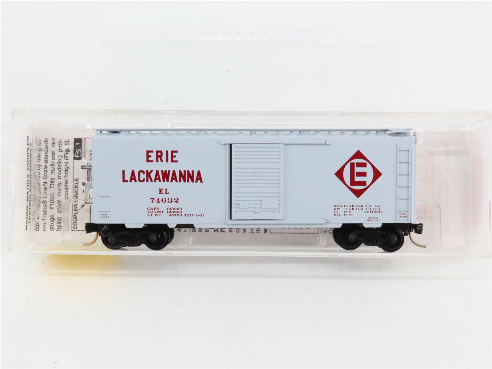 N Scale Micro-Trains MTL 20360 EL Erie Lackawanna 40' Box Car 74632 RTR