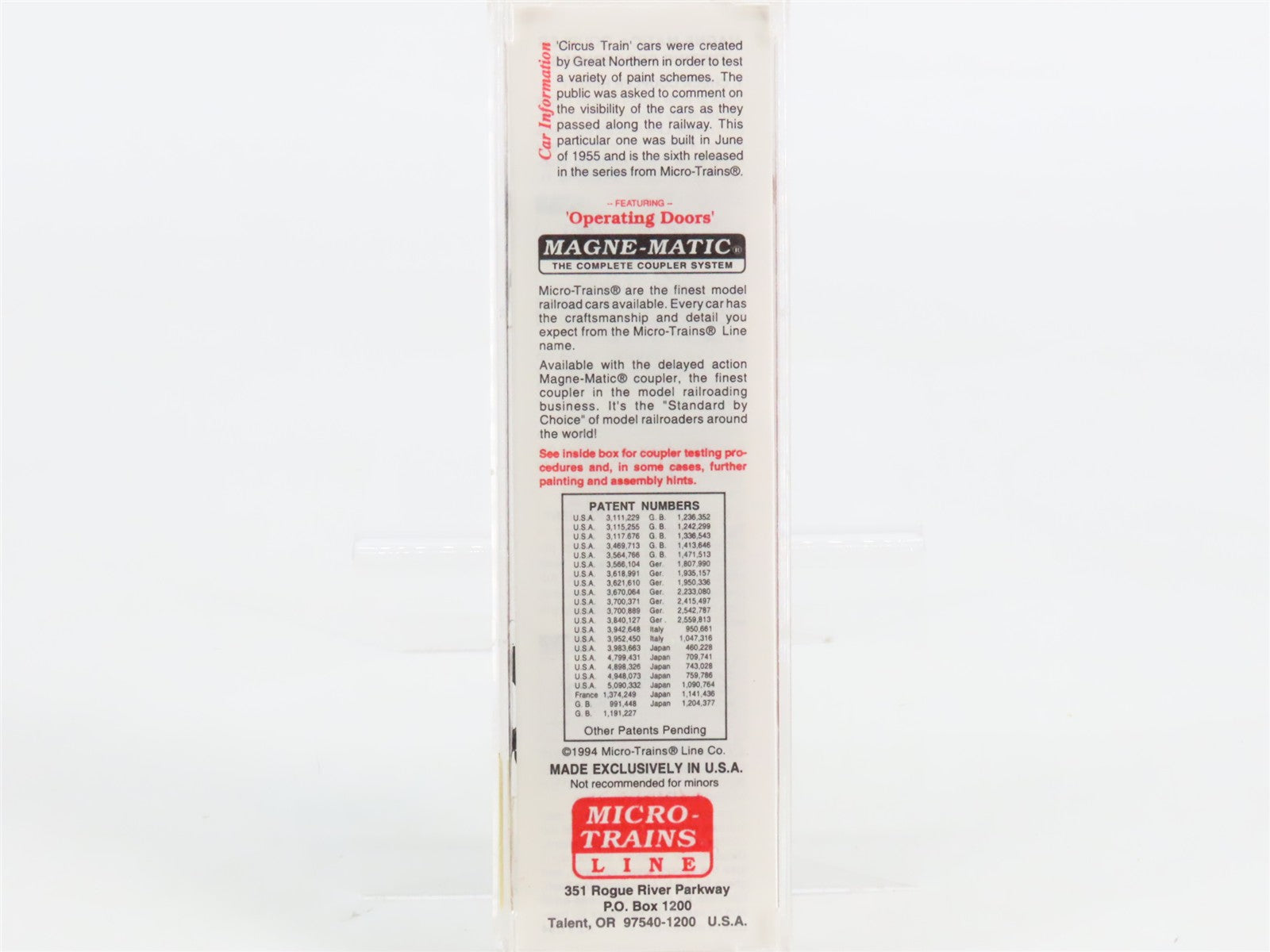 N Scale Micro-Trains MTL 23210 G.N. Great Northern 40' Double Door Box Car RTR