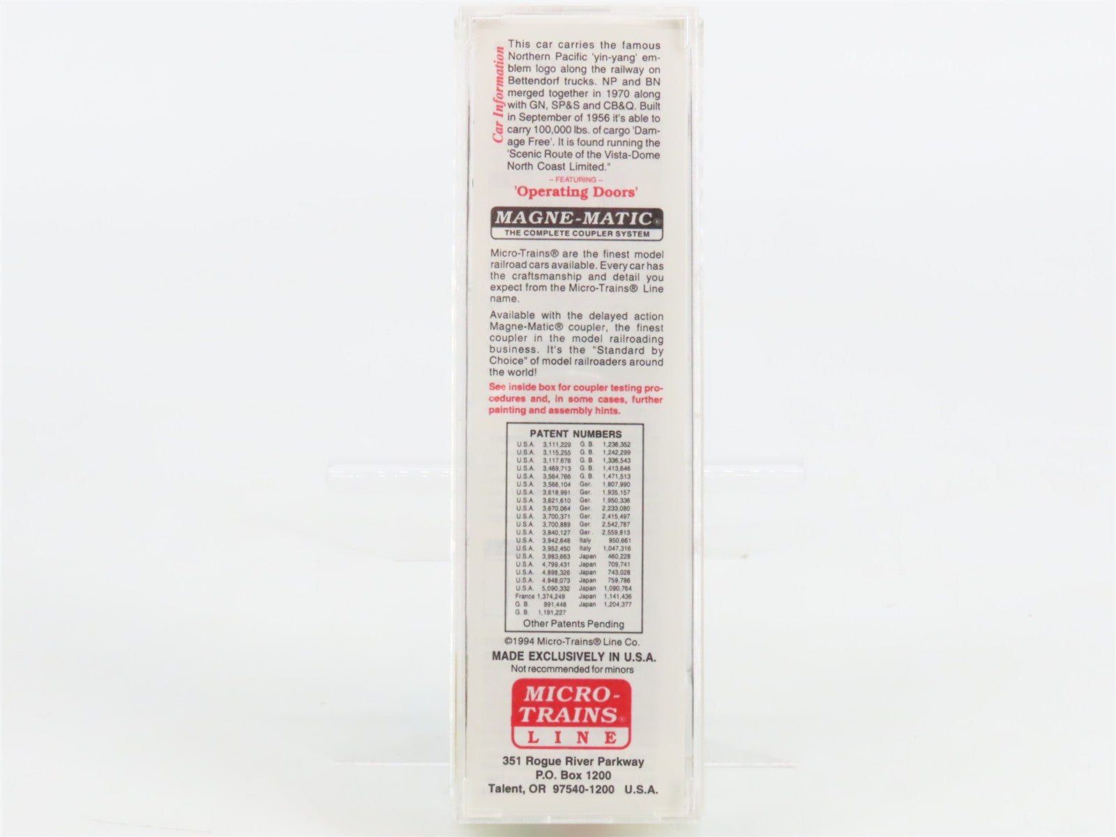 N Scale Micro-Trains MTL 31250 NP Northern Pacific 50' Box Car 1260 RTR