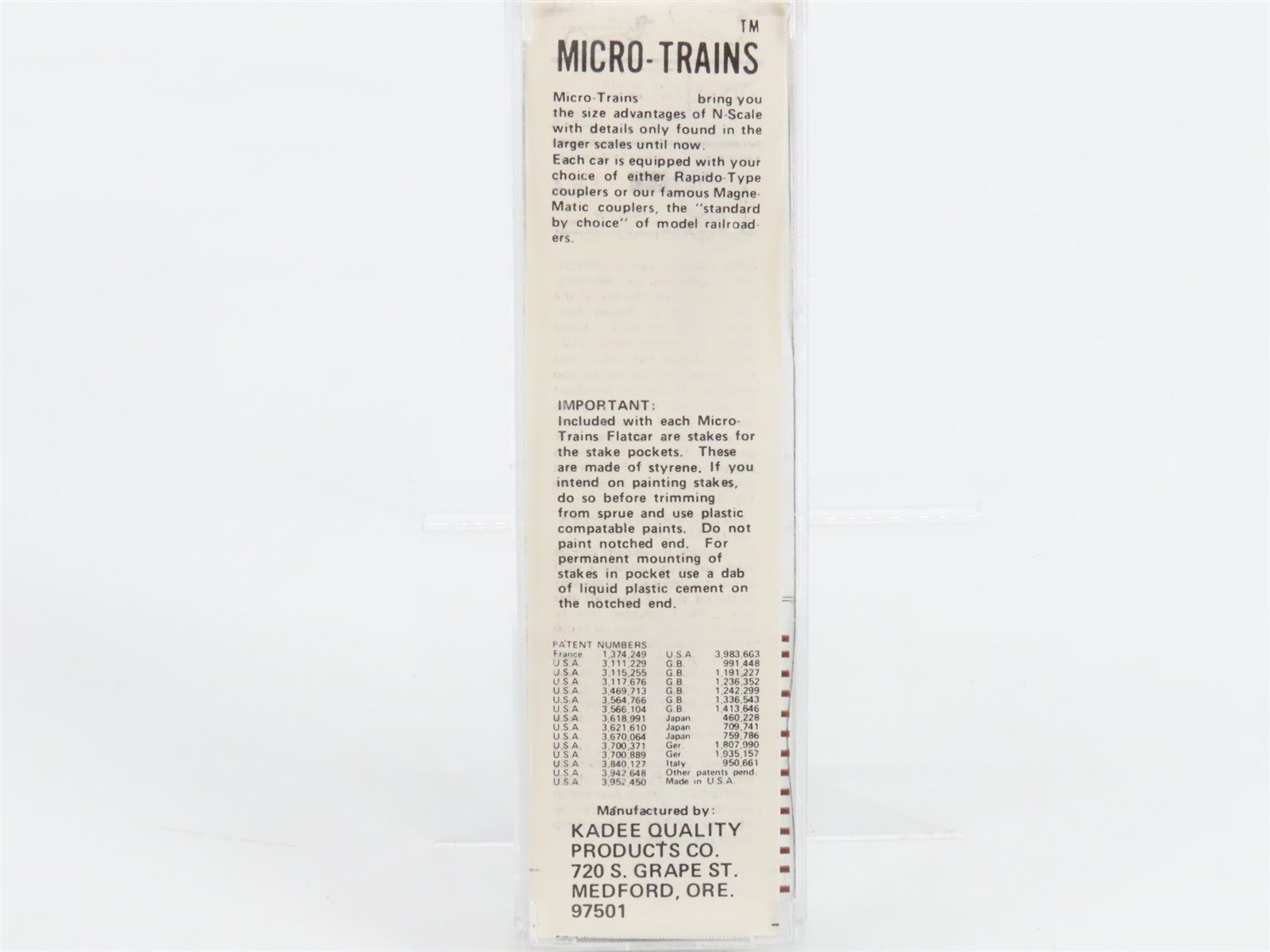 N Scale Kadee Micro-Trains MTL 44010 GN Great Northern 50' Flat Car #66001
