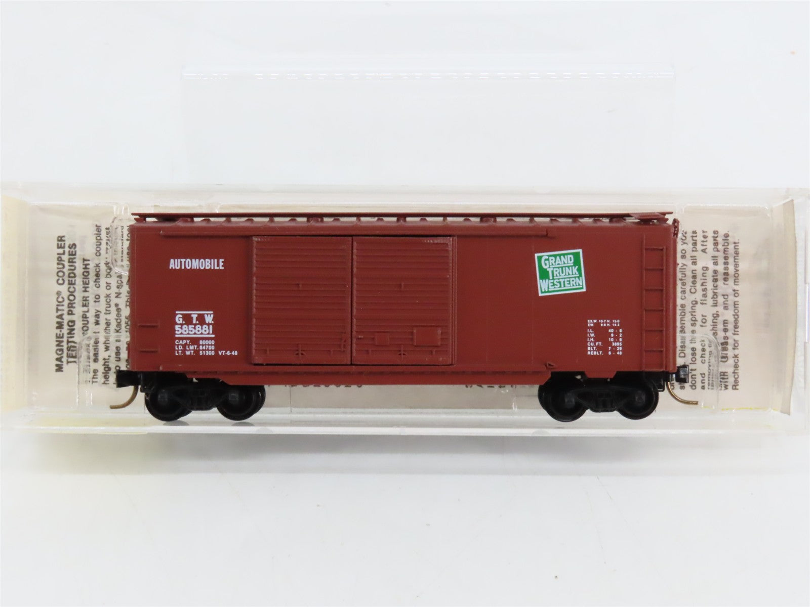 N Scale Micro-Trains MTL 23170 GTW Grand Trunk Western 40' Box Car 585881 RTR