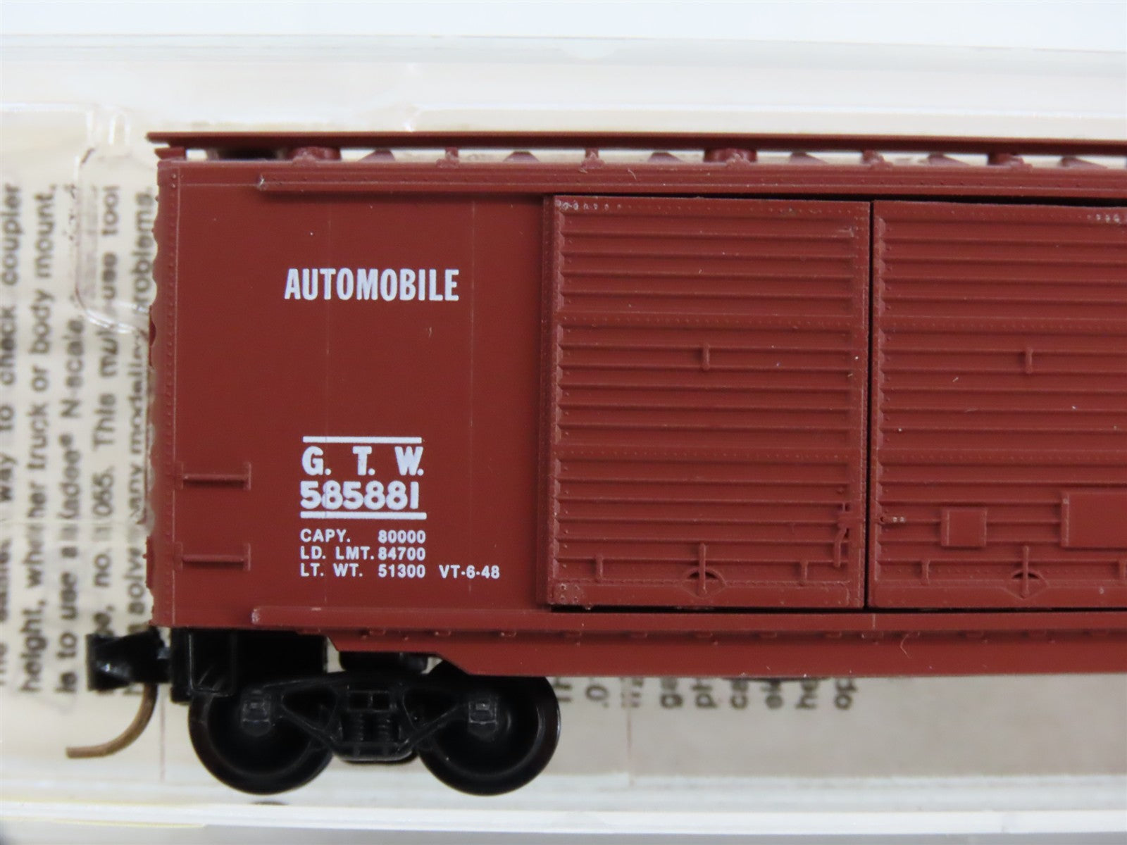 N Scale Micro-Trains MTL 23170 GTW Grand Trunk Western 40' Box Car 585881 RTR