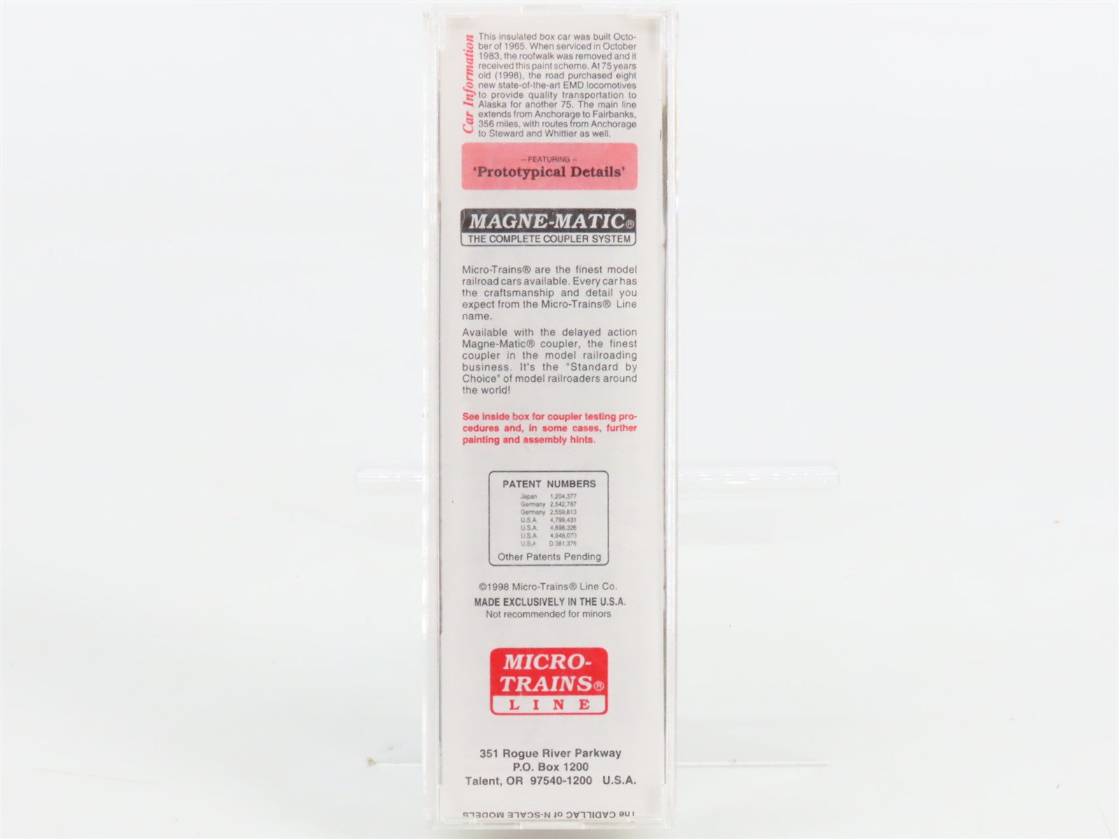 N Scale Micro-Trains MTL 75010 ARR Alaska Railroad 50' Plug Door Box Car RTR