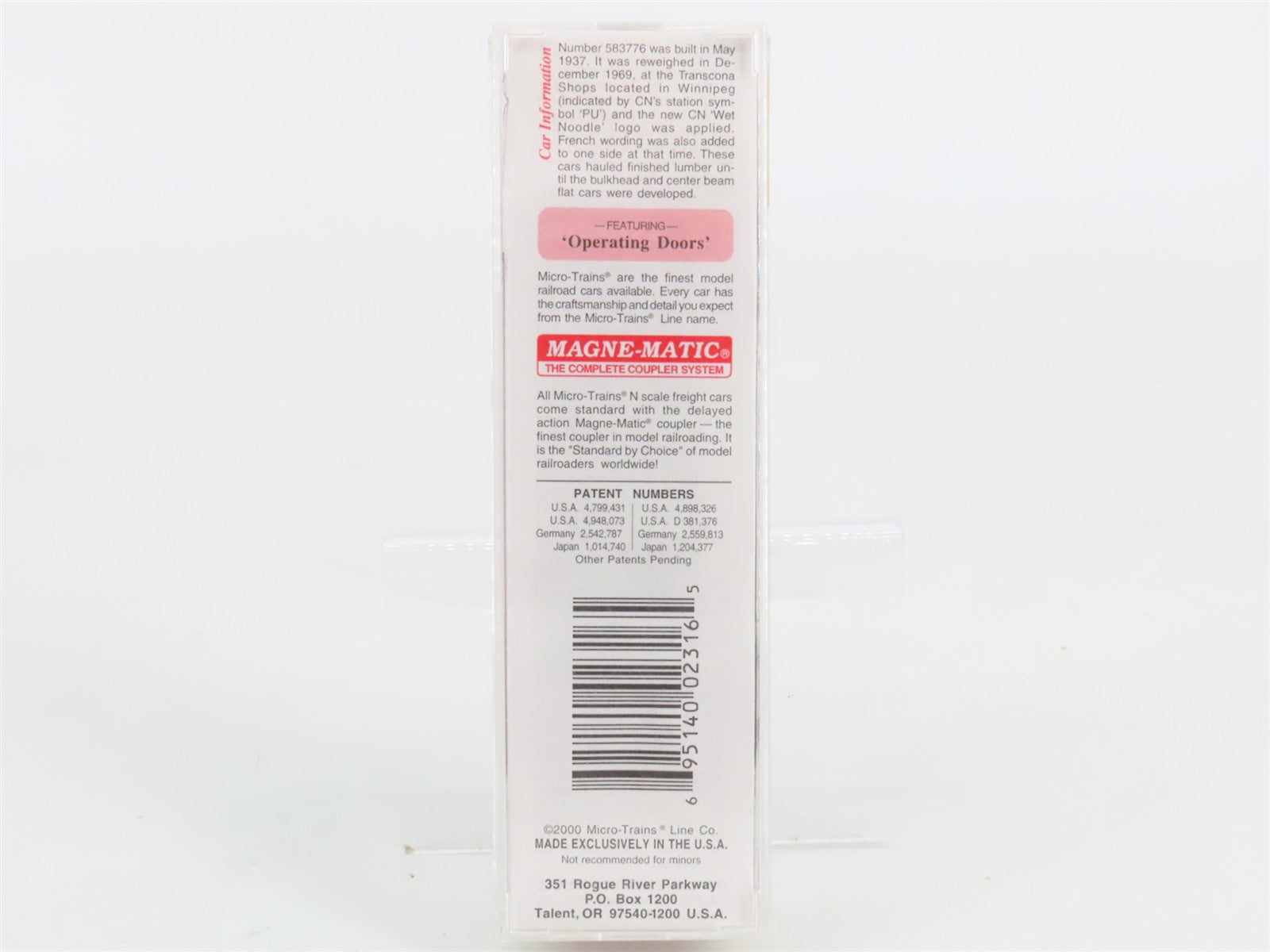N Scale Micro-Trains MTL 23070 CN Canadian National 40' Box Car 583776 RTR
