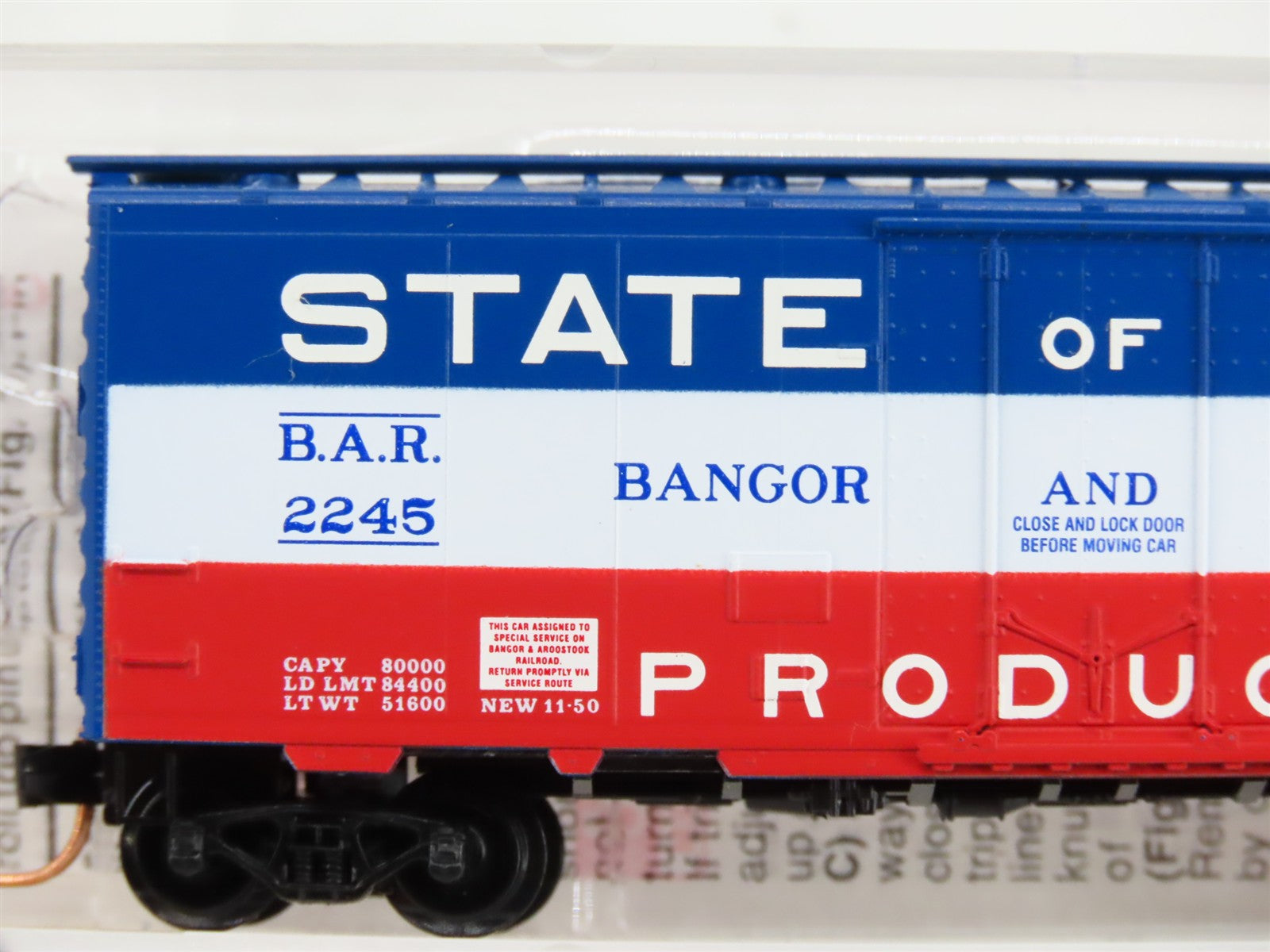 N Scale Micro-Trains MTL 21020 BAR Bangor & Aroostook 40' Plug Door Box Car RTR