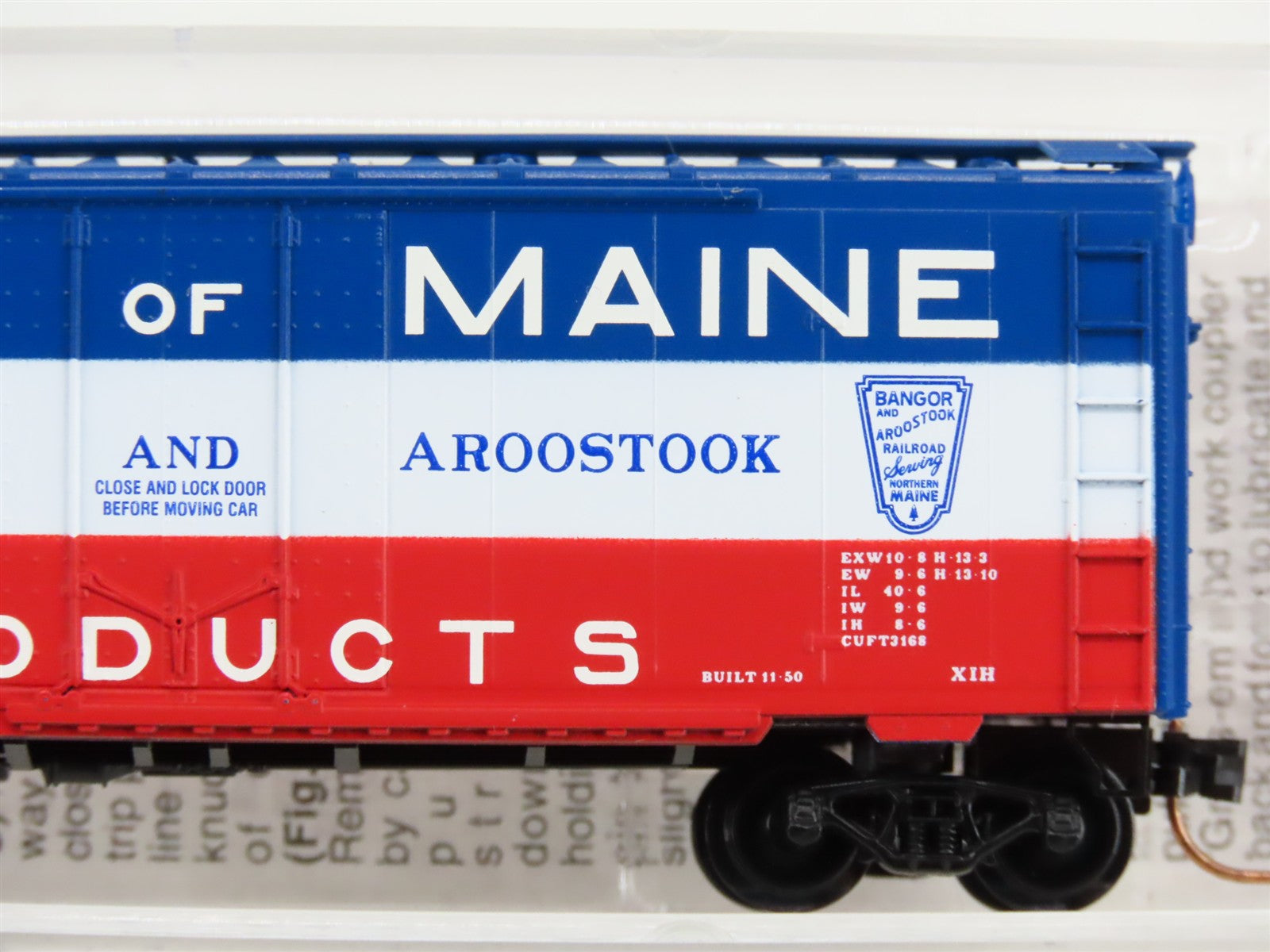 N Scale Micro-Trains MTL 21020 BAR Bangor & Aroostook 40' Plug Door Box Car RTR