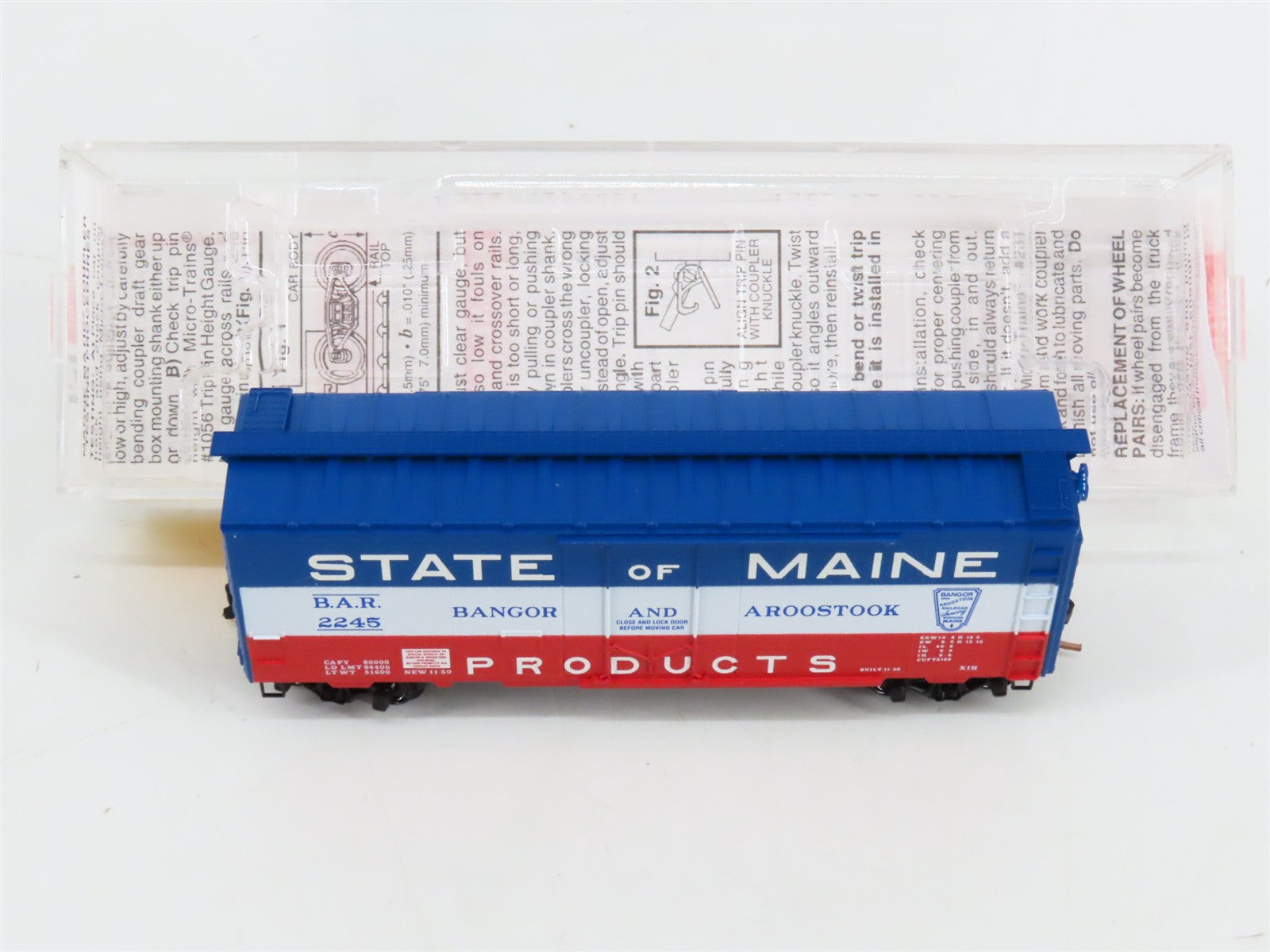 N Scale Micro-Trains MTL 21020 BAR Bangor & Aroostook 40' Plug Door Box Car RTR