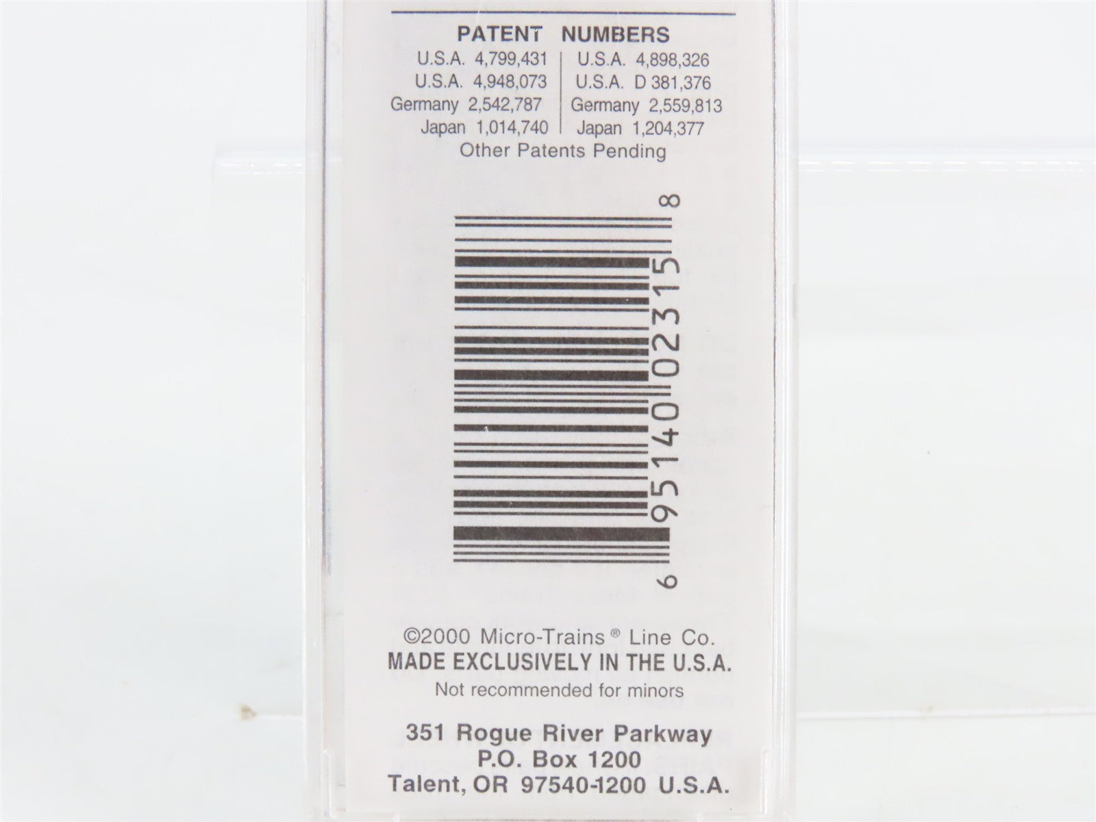 N Scale Micro-Trains MTL 21020 BAR Bangor & Aroostook 40' Plug Door Box Car RTR