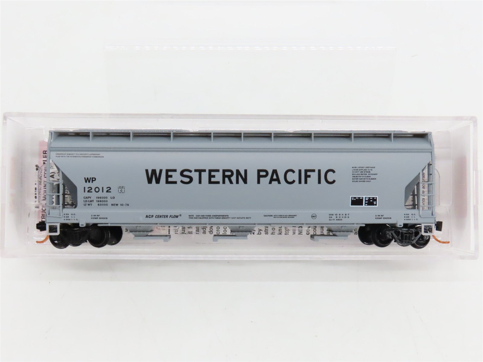 N Scale Micro-Trains MTL 09400370 WP Western Pacific 3-Bay Covered Hopper RTR
