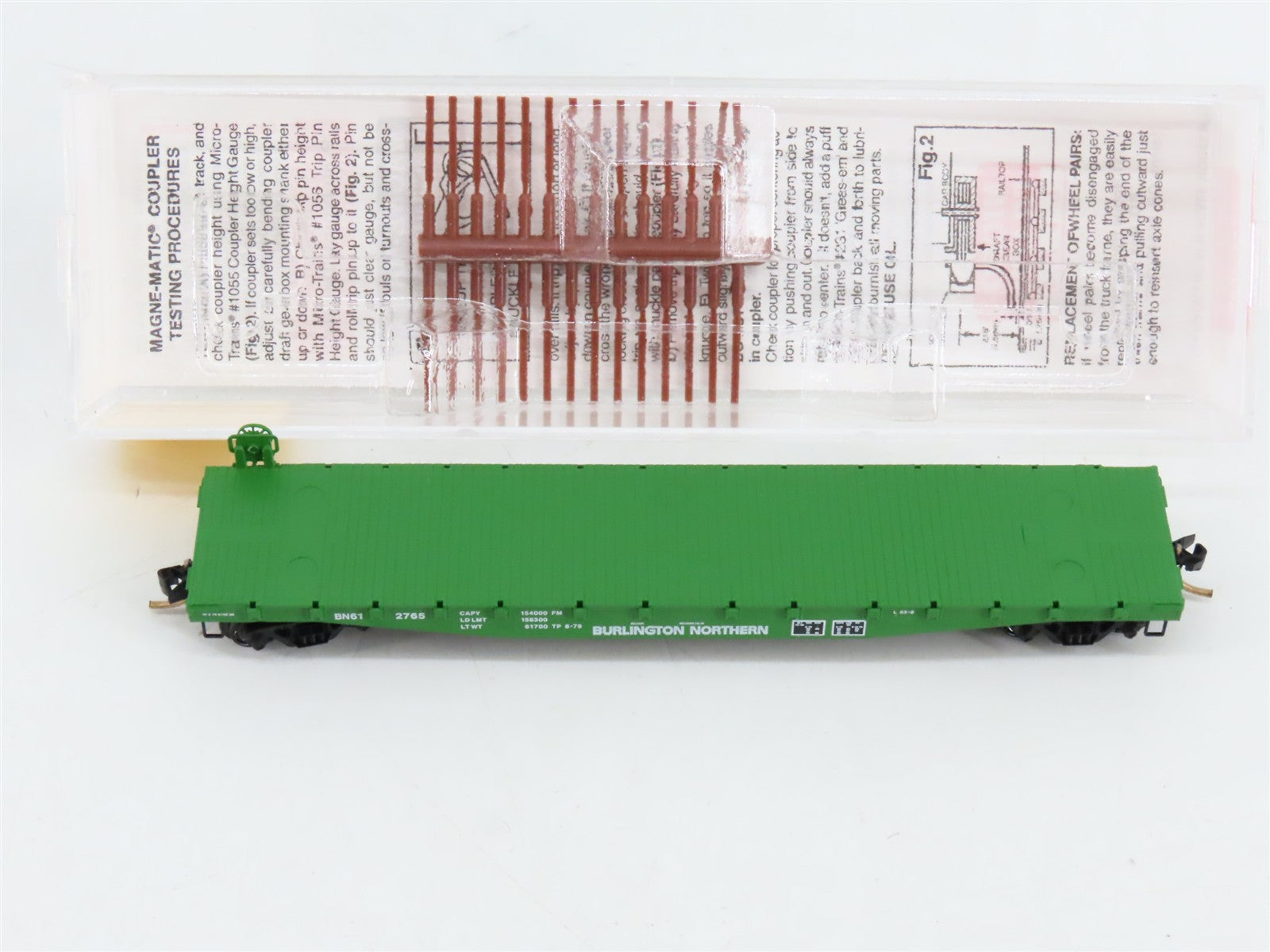 N Scale Micro-Trains MTL 45200 BN Burlington Northern 50' Flat Car 612765 RTR