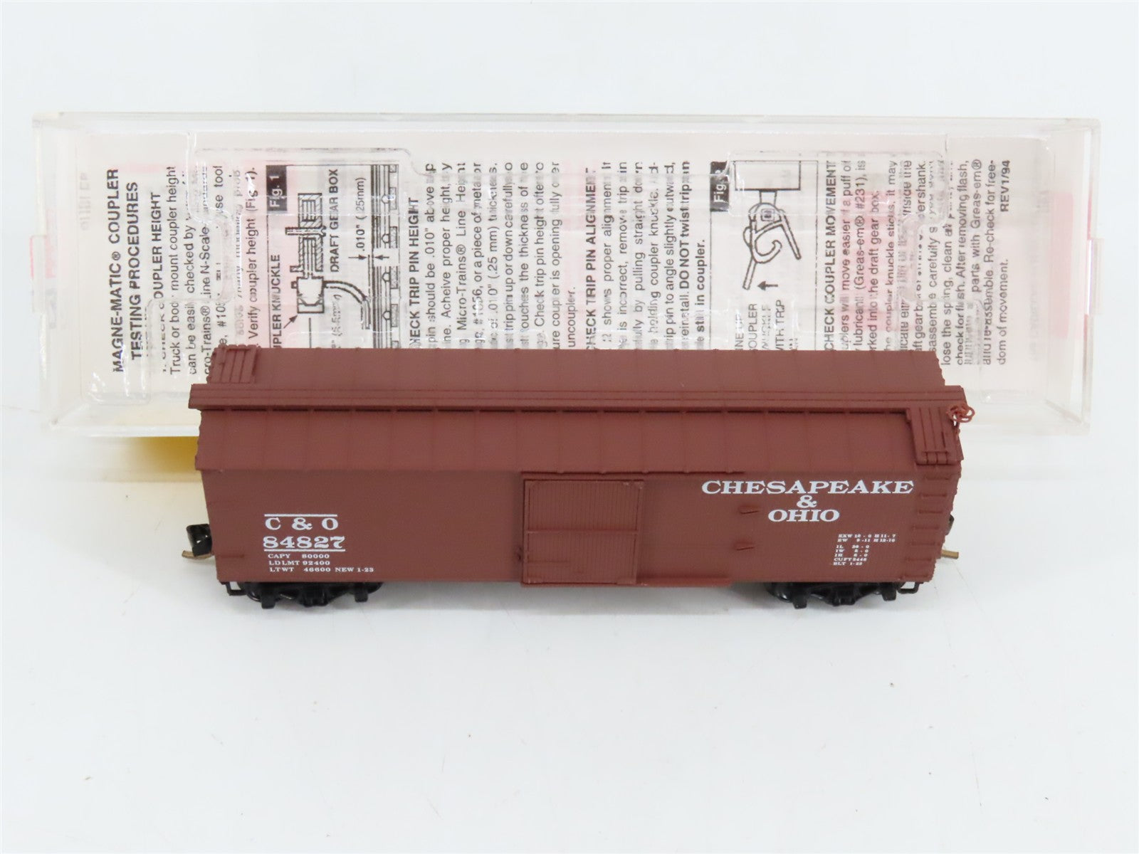 N Scale Micro-Trains MTL 39170 C&O Chesapeake & Ohio 40' Box Car 84827 RTR