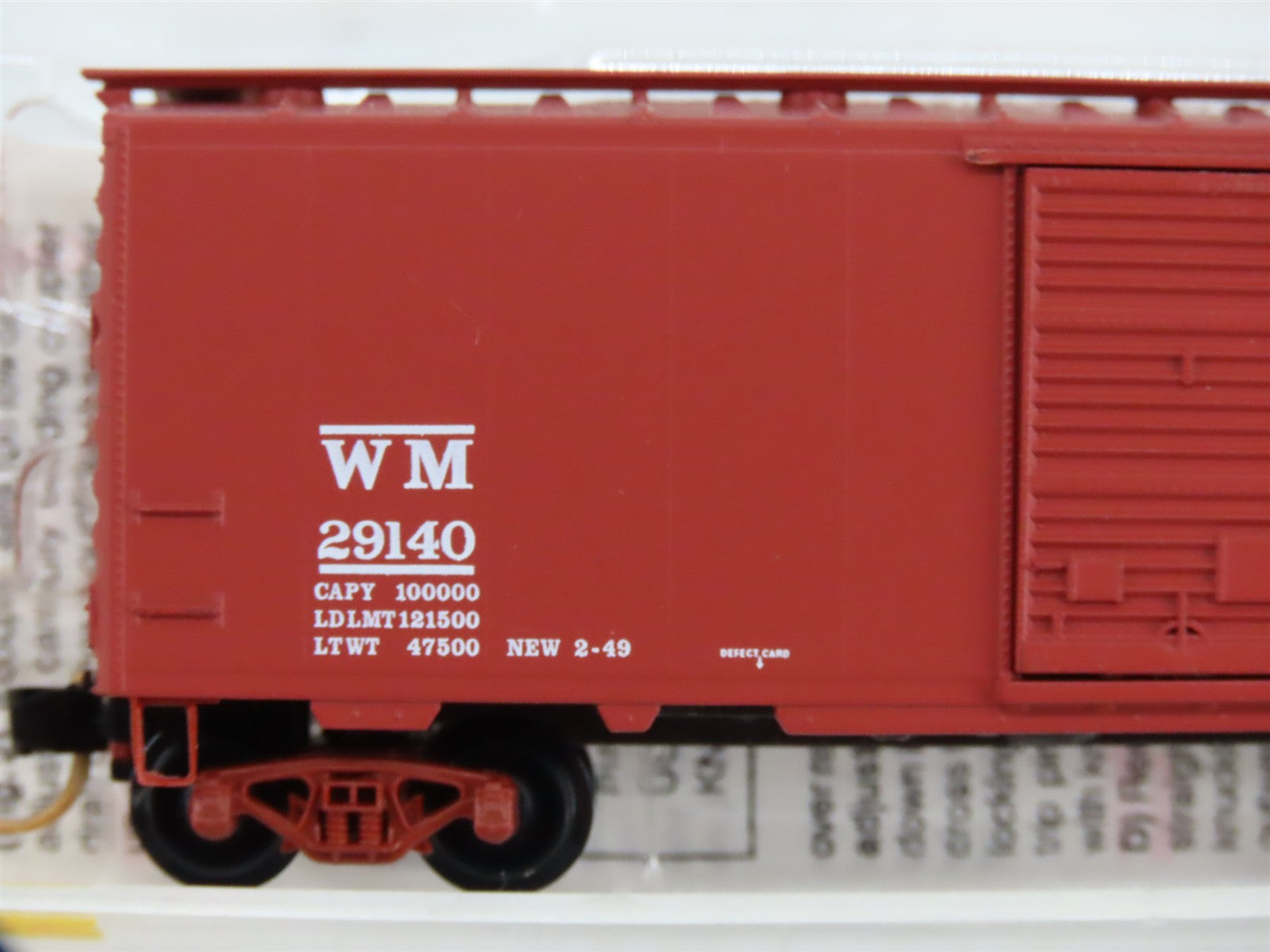 N Scale Micro-Trains MTL 20396 WM Western Maryland 40' Single Door Box Car RTR