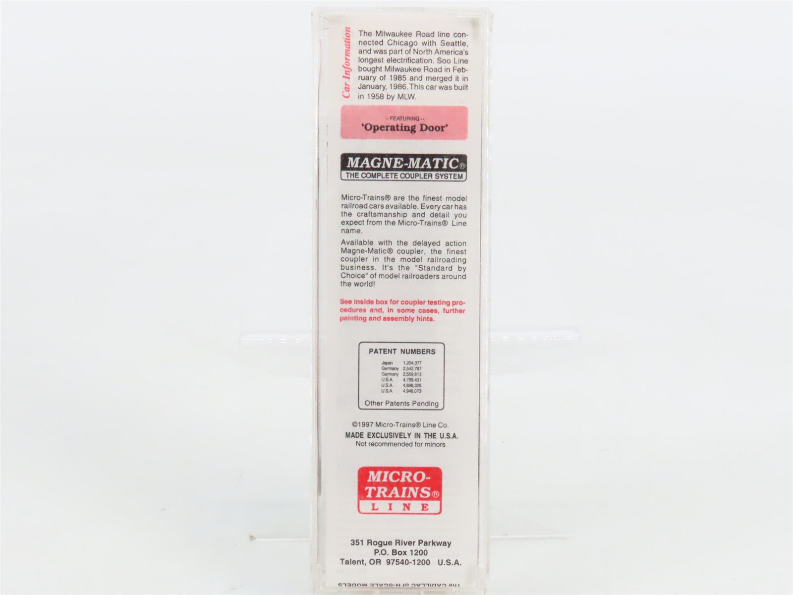 N Scale Micro-Trains MTL 22180 MILW Milwaukee Road 40' Box Car 29960 RTR