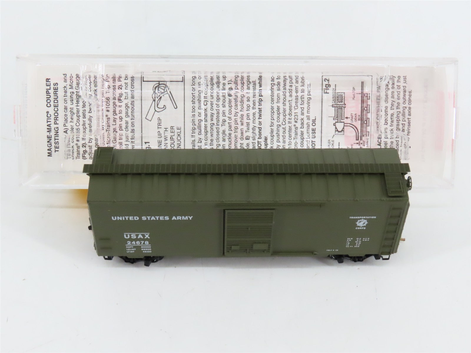 N Scale Micro-Trains MTL 20456 USAX United States Army 40' Box Car 24678 RTR