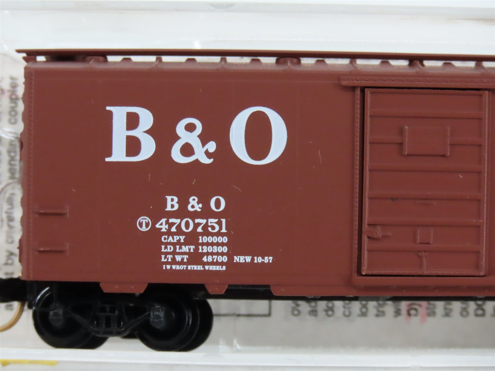 N Scale Micro-Trains MTL 20346/2 B&O Baltimore & Ohio 40' Box Car 470751 RTR