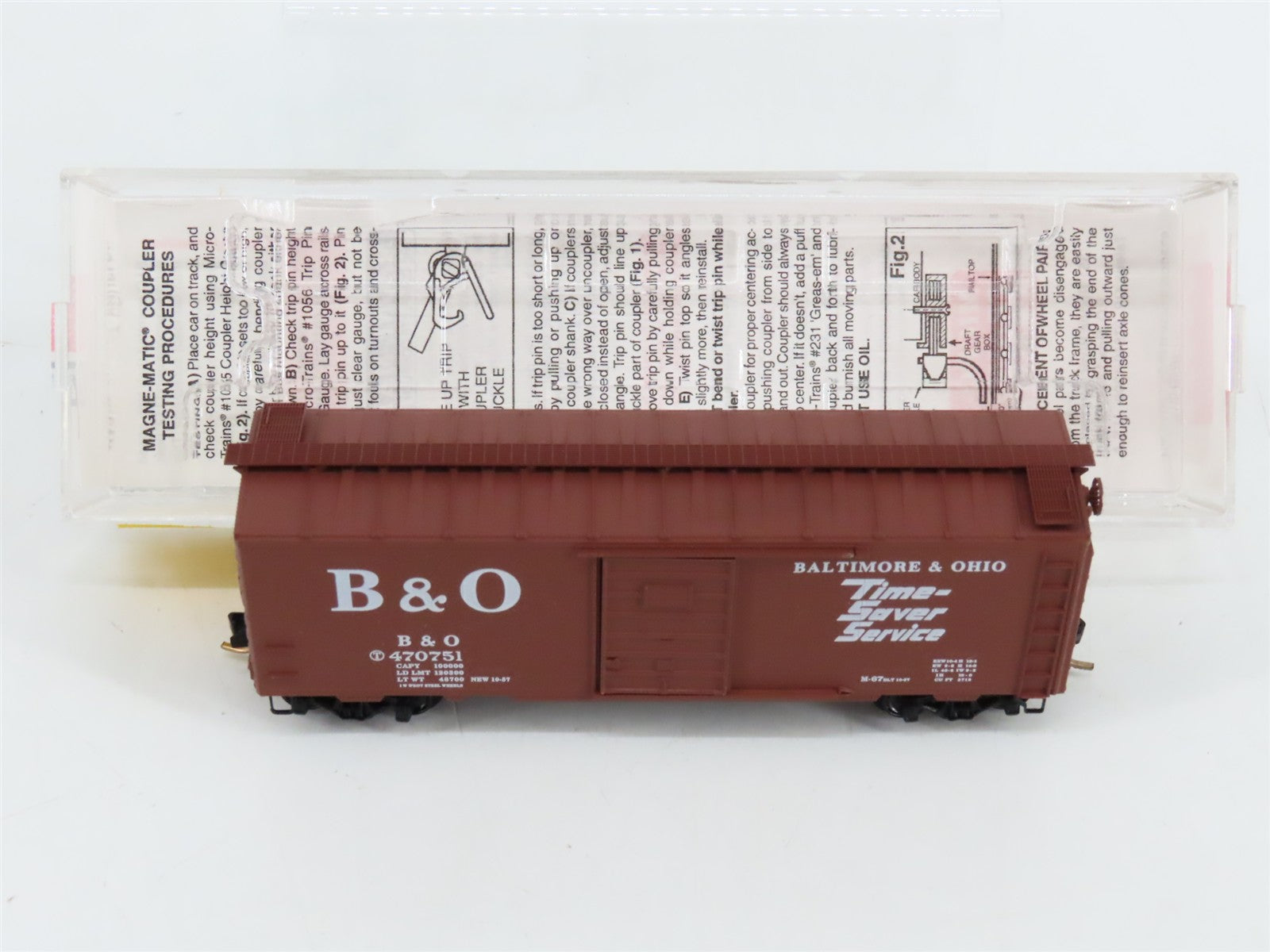 N Scale Micro-Trains MTL 20346/2 B&O Baltimore & Ohio 40' Box Car 470751 RTR