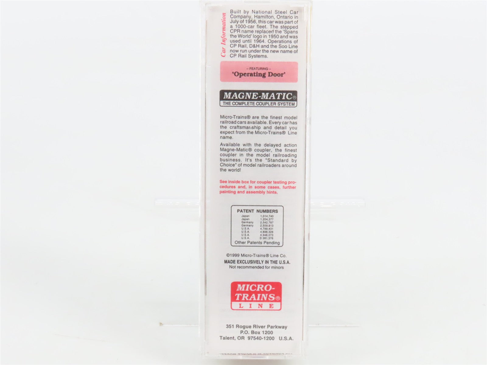 N Scale Micro-Trains MTL 20436/3 C.P. Canadian Pacific 40' Box Car 51096 RTR