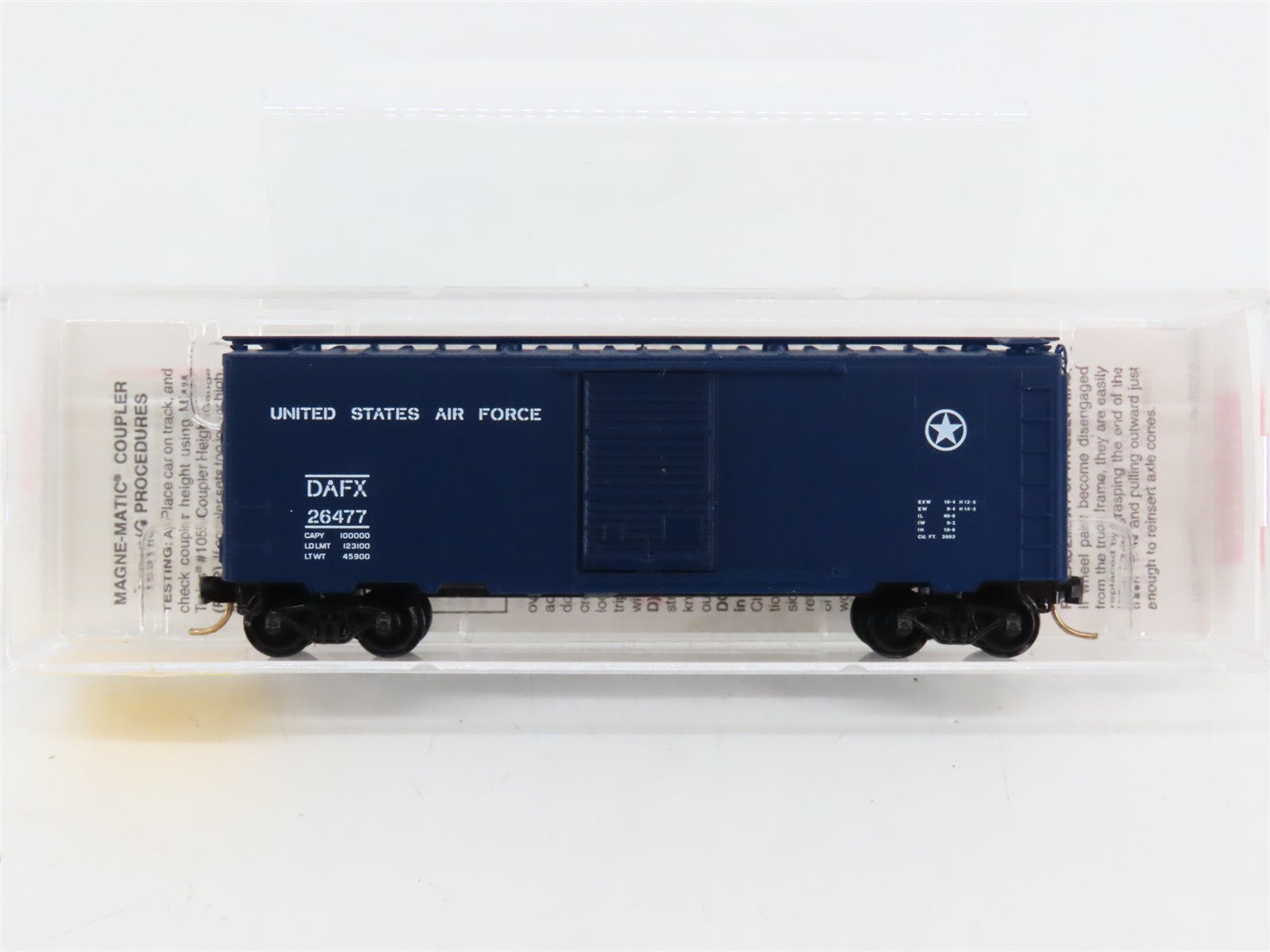 N Scale Micro-Trains MTL 20446 DAFX United States Air Force 40' Box Car RTR