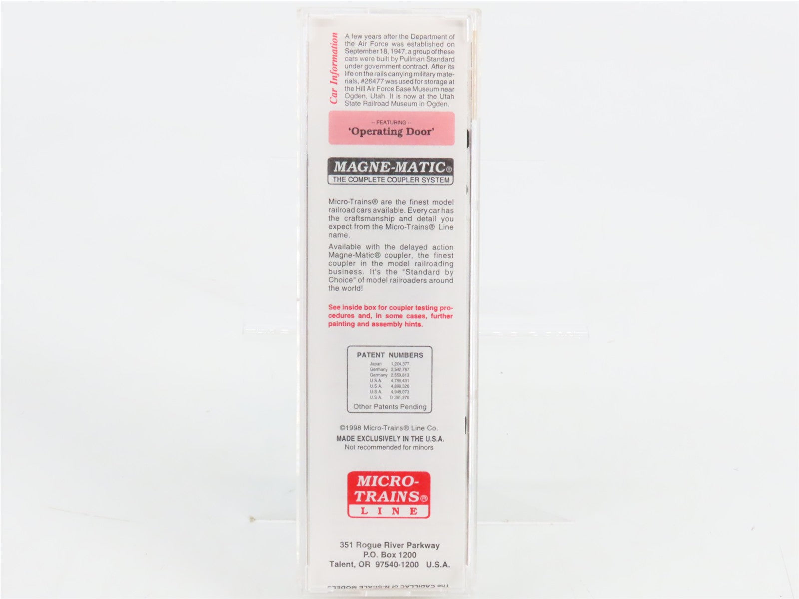 N Scale Micro-Trains MTL 20446 DAFX United States Air Force 40' Box Car RTR