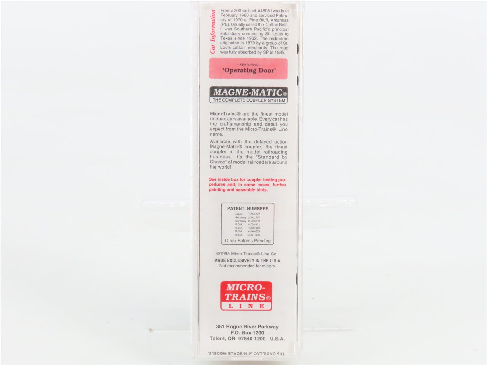N Scale Micro-Trains MTL 33060 SSW Cotton Belt 50' Box Car 48071 RTR