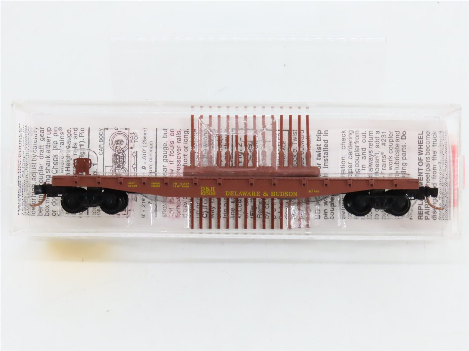 N Scale Micro-Trains MTL 45210 Delaware & Hudson 50' Fishbelly Side Flat Car RTR