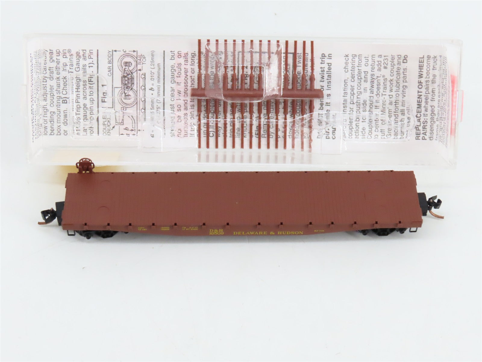 N Scale Micro-Trains MTL 45210 Delaware & Hudson 50' Fishbelly Side Flat Car RTR