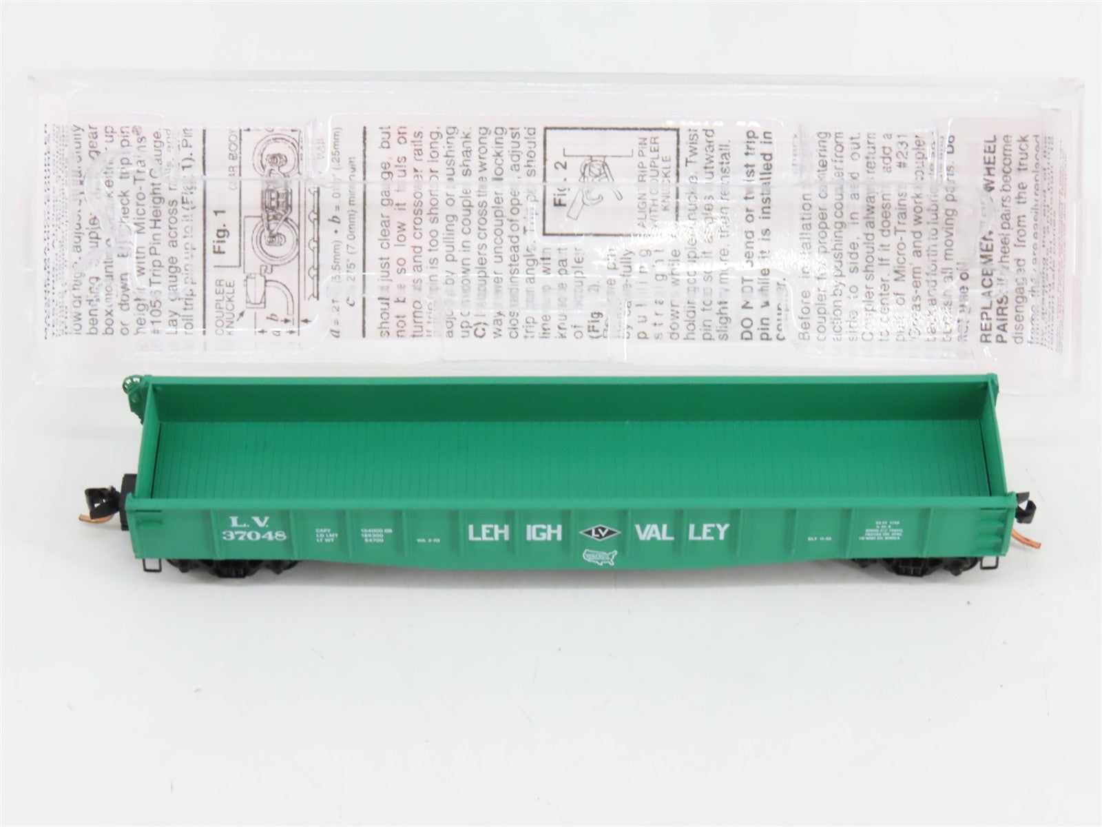 N Scale Micro-Trains MTL 46380 Lehigh Valley 50' Fishbelly Drop End Gondola RTR
