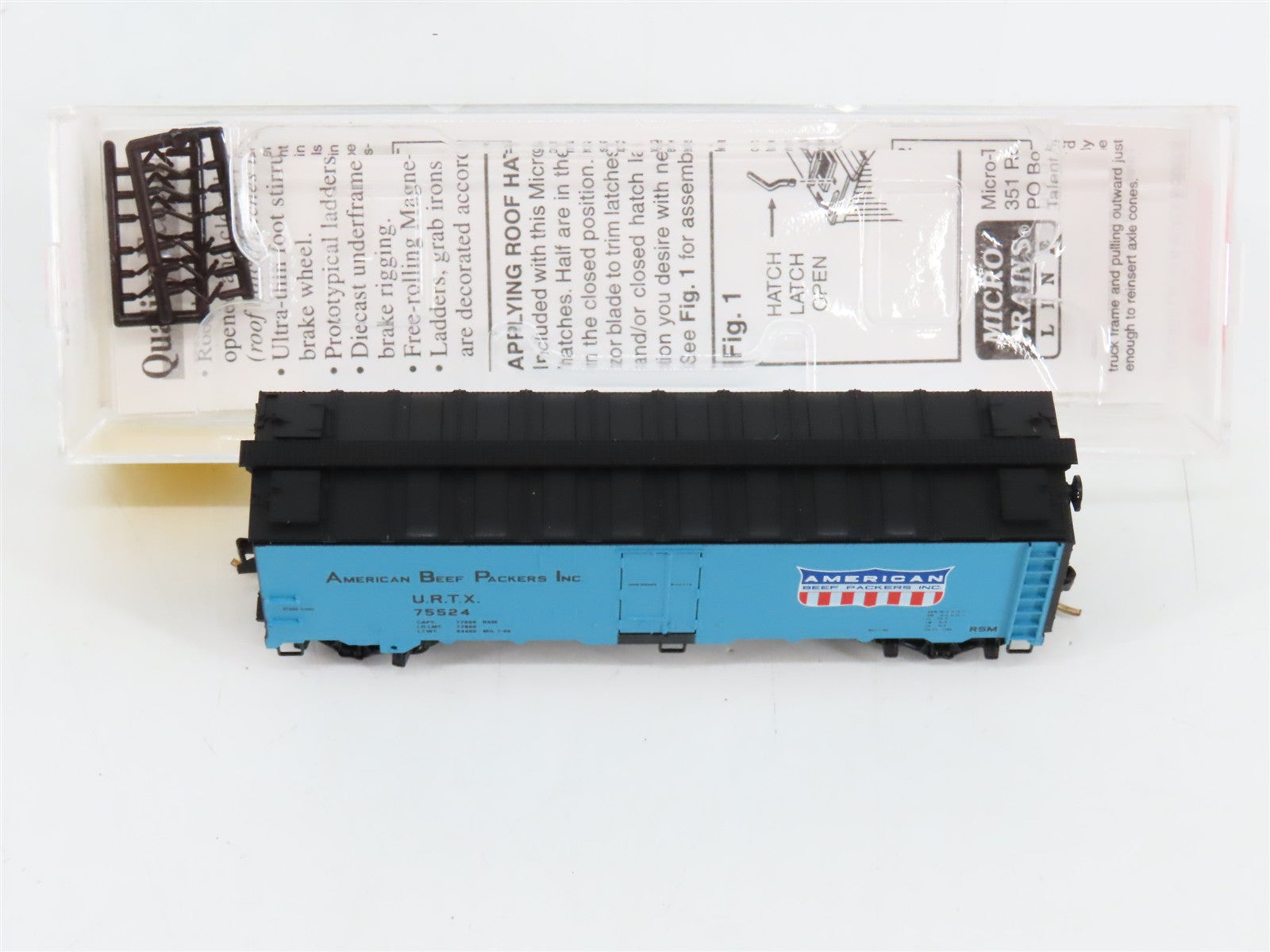 N Scale Micro-Trains MTL 59540 URTX American Beef Packers 40' Reefer 75524 RTR