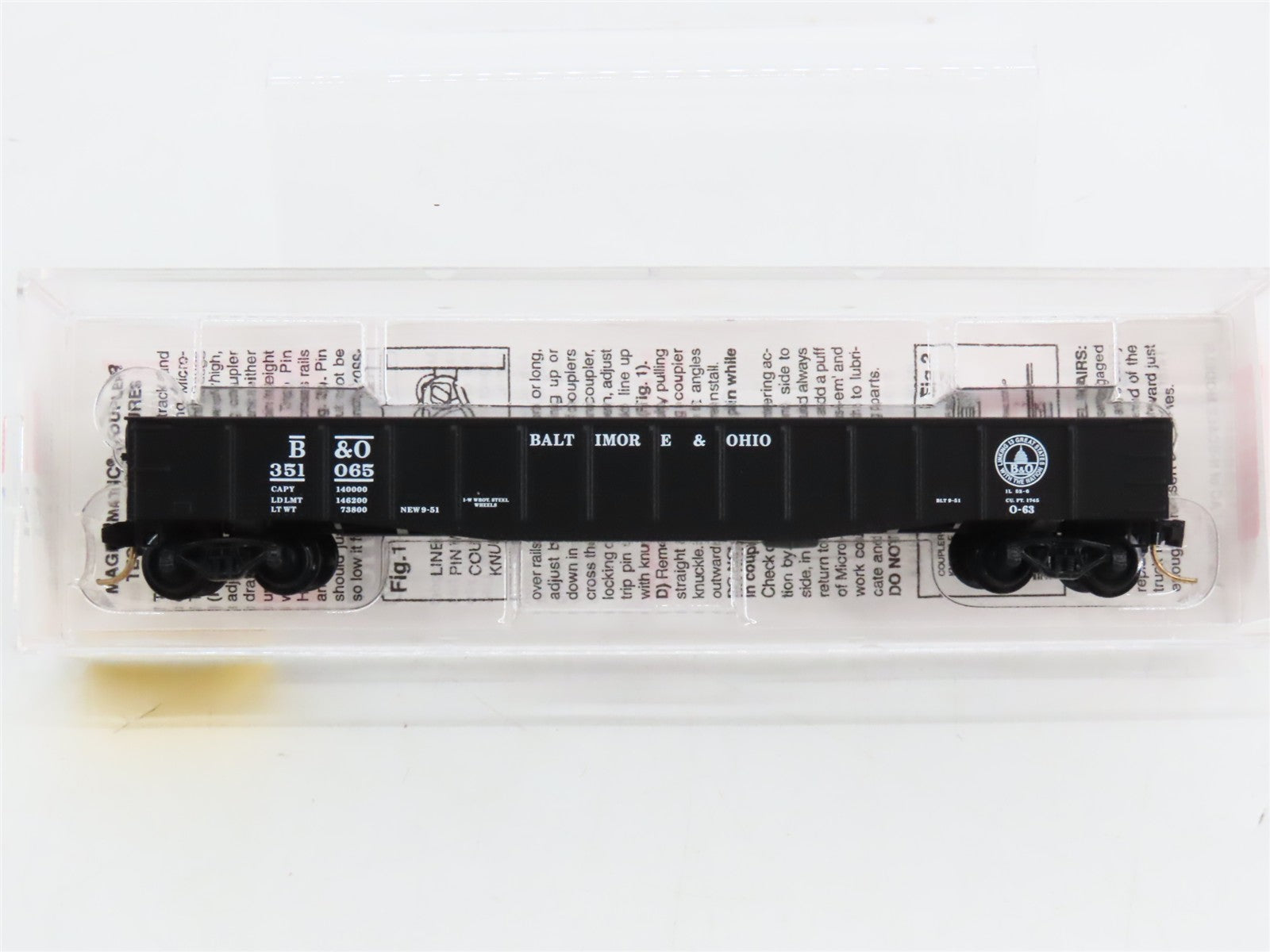 N Scale Micro-Trains MTL 105030 B&O Baltimore & Ohio Gondola 351065 RTR