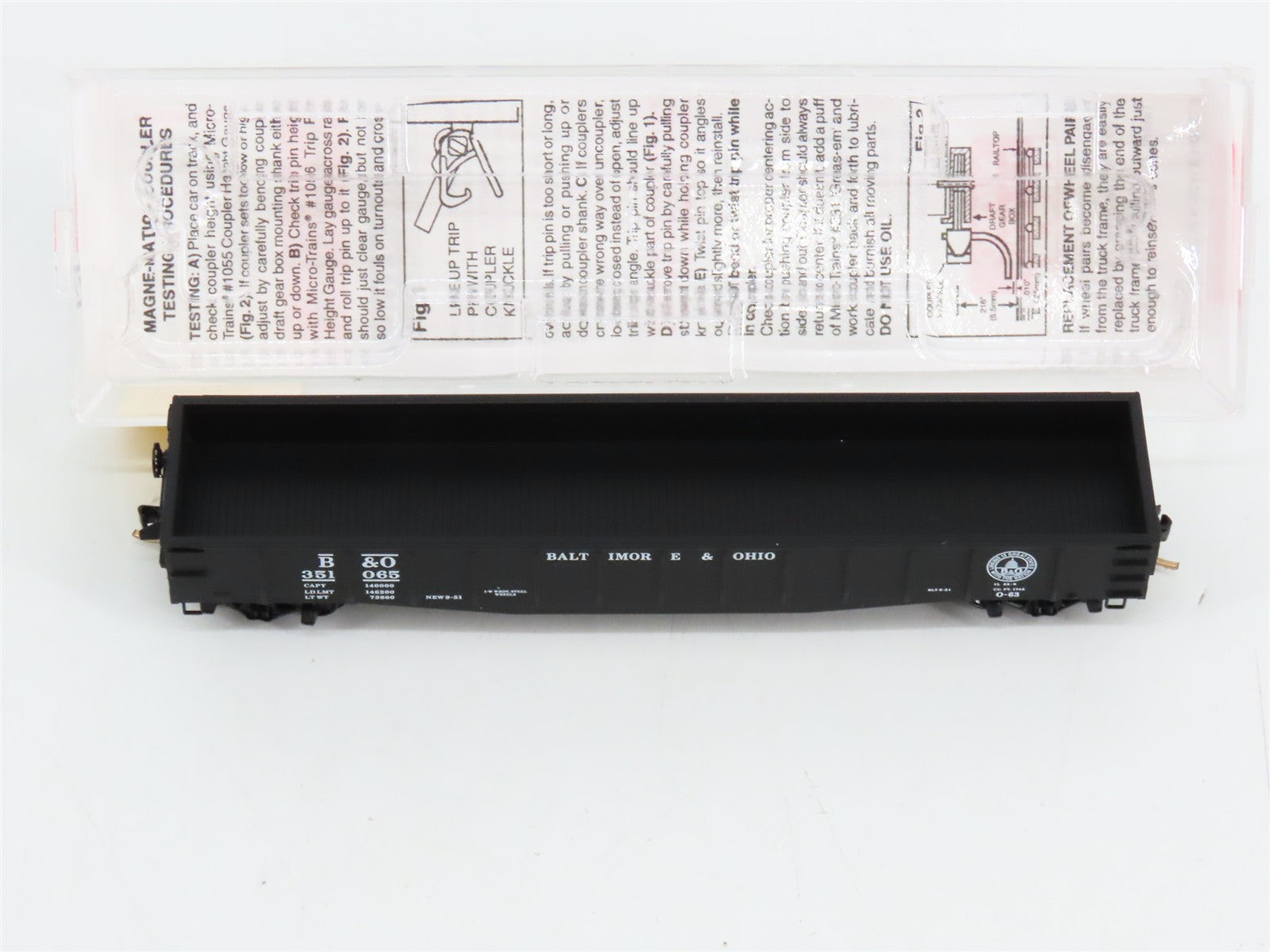 N Scale Micro-Trains MTL 105030 B&O Baltimore & Ohio Gondola 351065 RTR