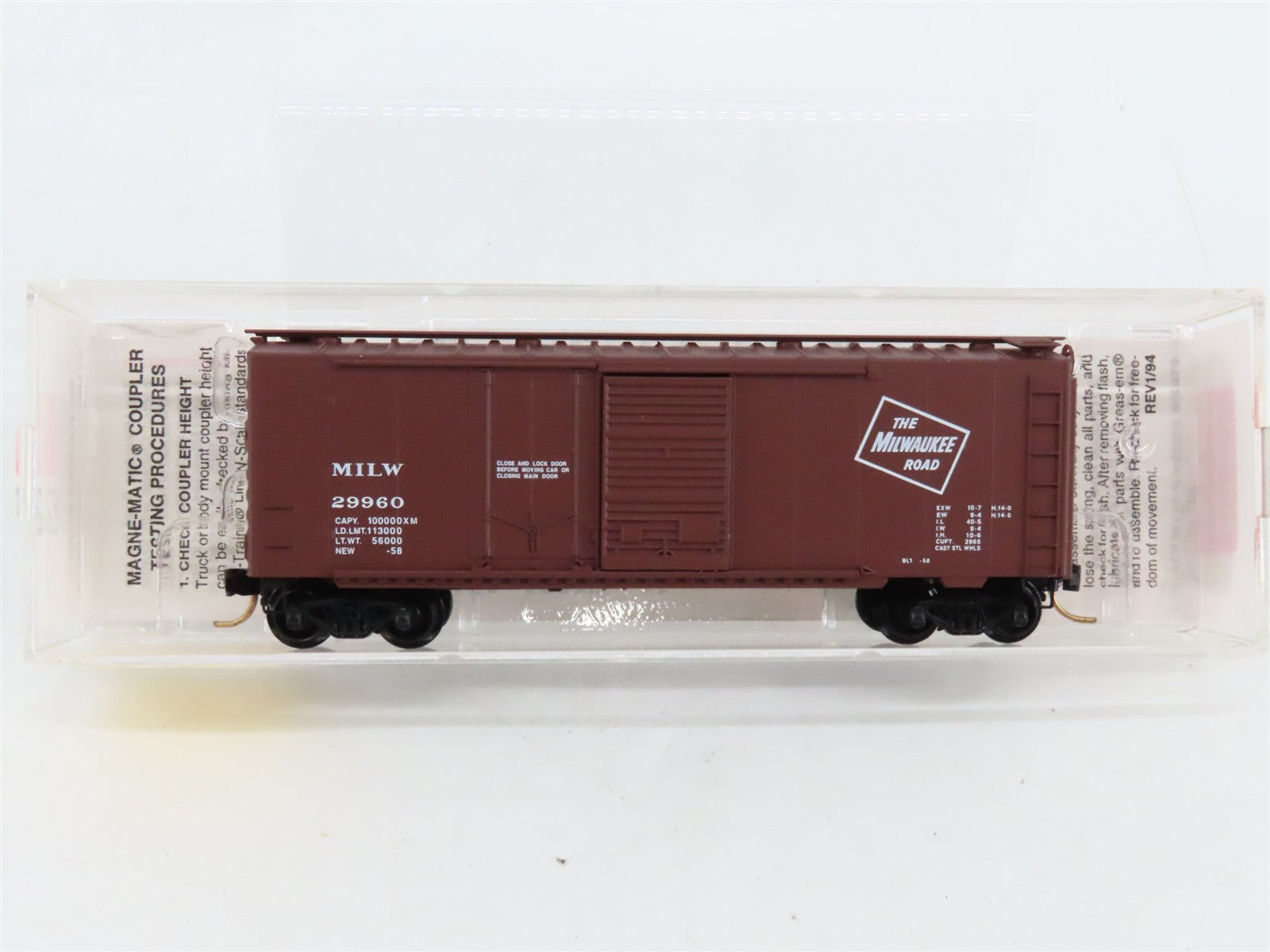 N Scale Micro-Trains MTL 22180 MILW Milwaukee Road 40' Box Car 29960 RTR