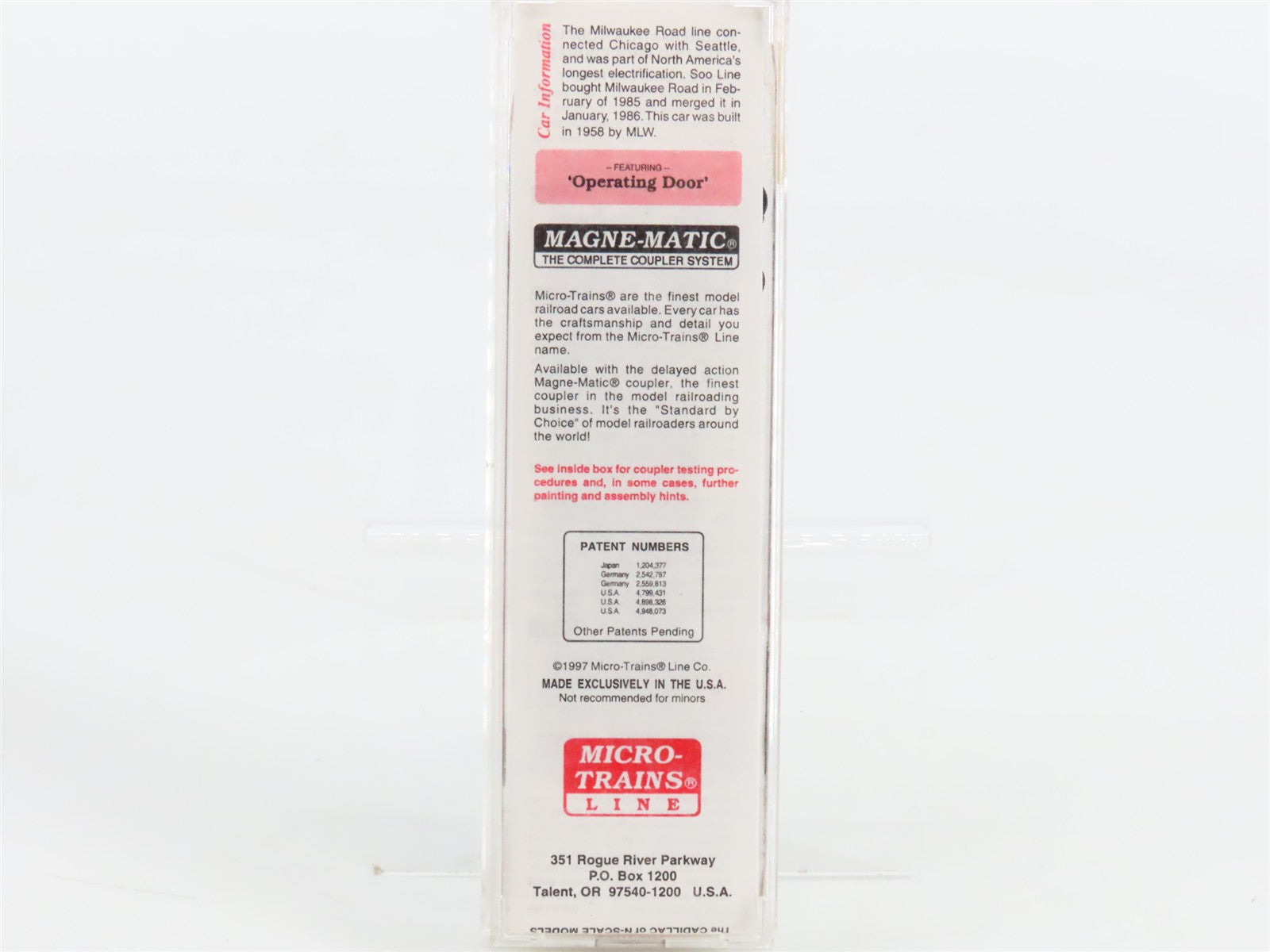 N Scale Micro-Trains MTL 22180 MILW Milwaukee Road 40' Box Car 29960 RTR