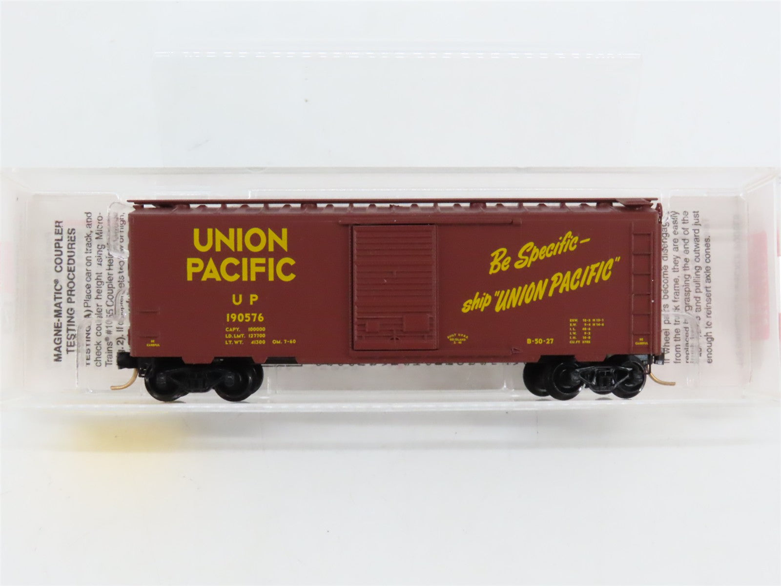 N Scale Micro-Trains MTL 20070 UP Union Pacific 40' Standard Box Car 190576 RTR