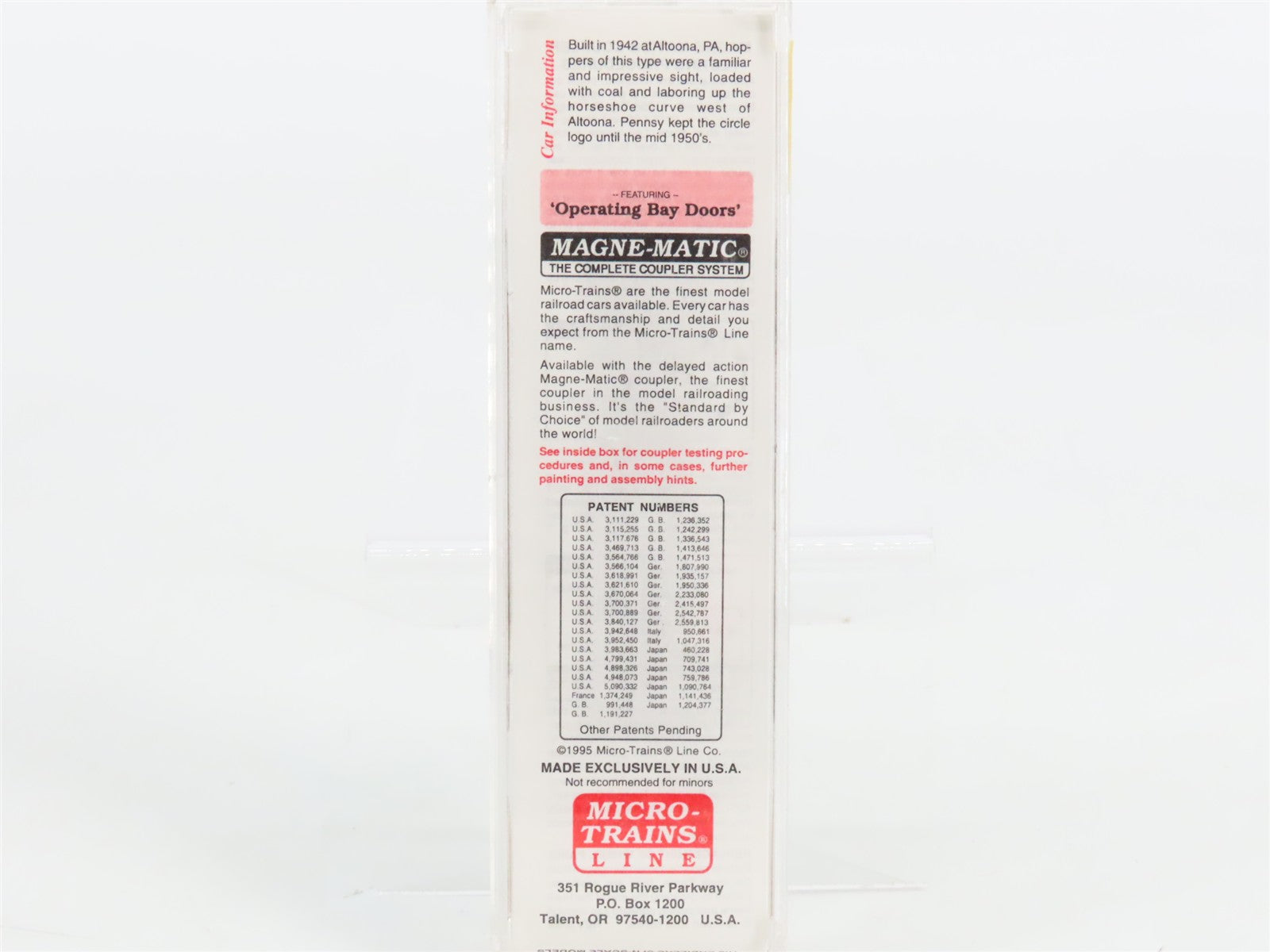 N Scale Micro-Trains MTL 56060 PRR Pennsylvania 33' 2-Bay Hopper 220455 RTR