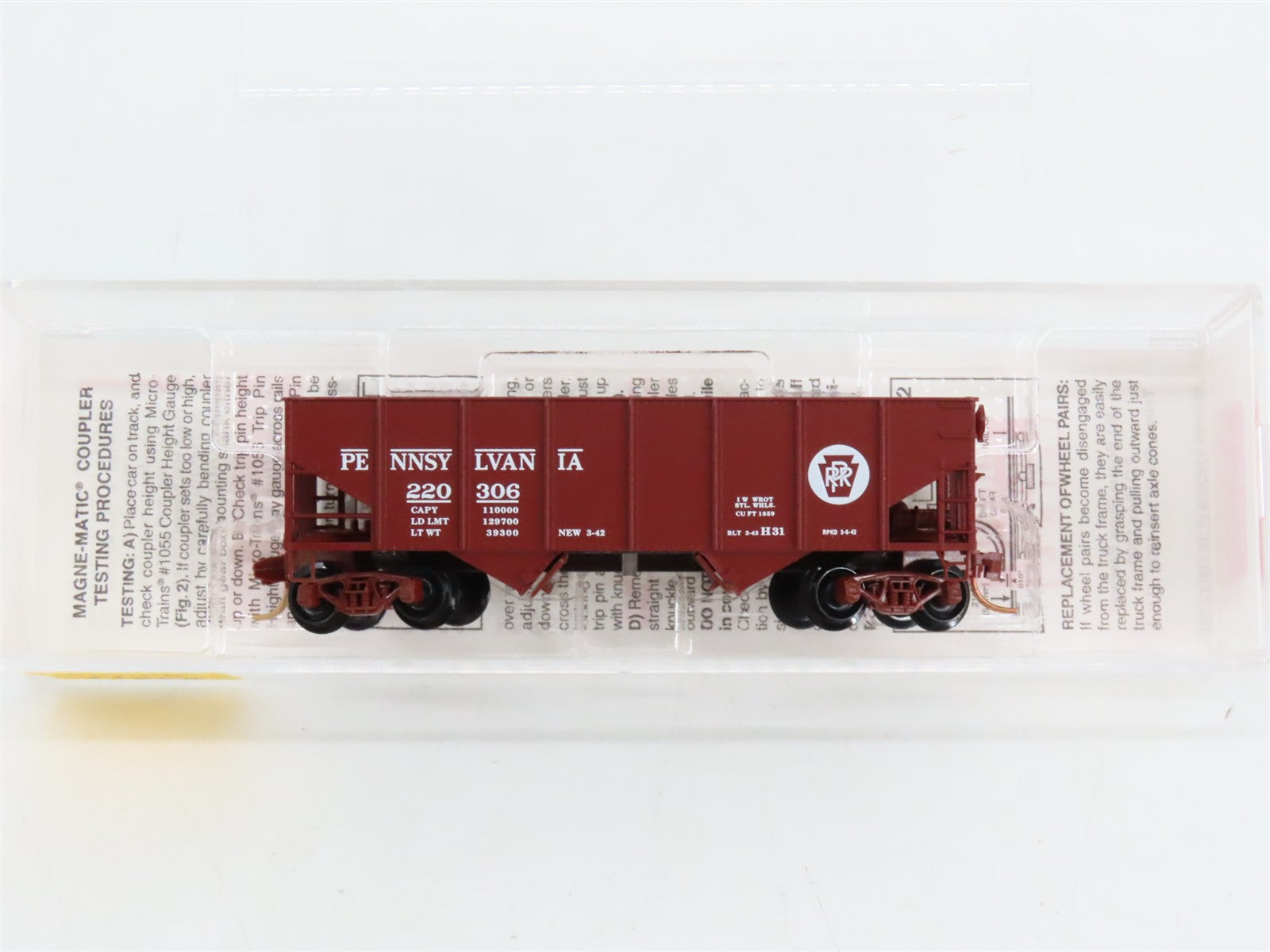 N Scale Micro-Trains MTL 56060 PRR Pennsylvania 33' 2-Bay Hopper 220306 RTR