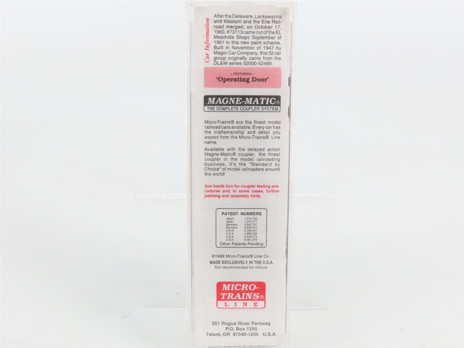N Scale Micro-Trains MTL 20360 EL Erie Lackawanna 40' Box Car 73113 RTR