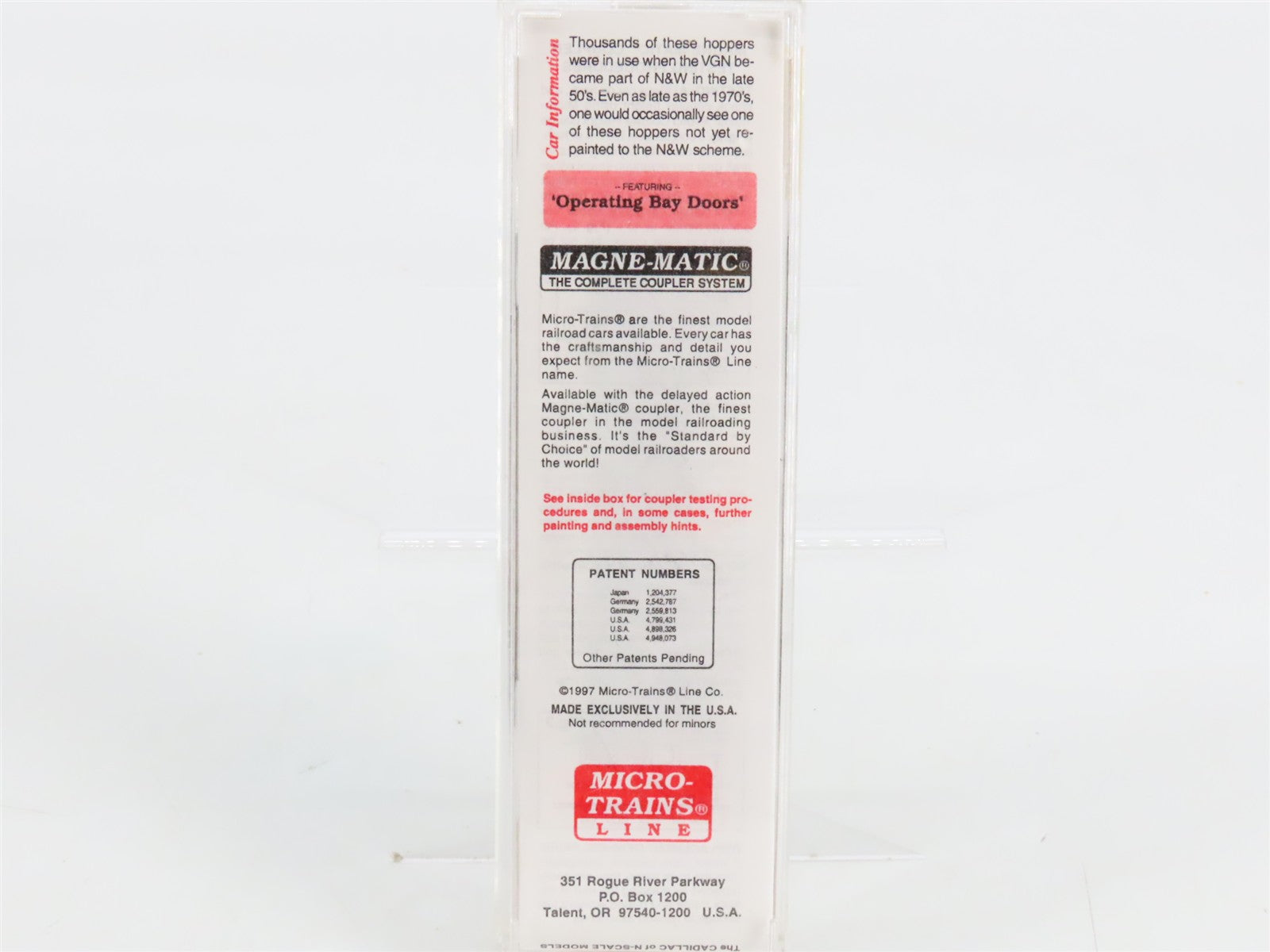 N Scale Micro-Trains MTL 57110 VGN Virginian 33' 2-Bay Hopper 15365 RTR