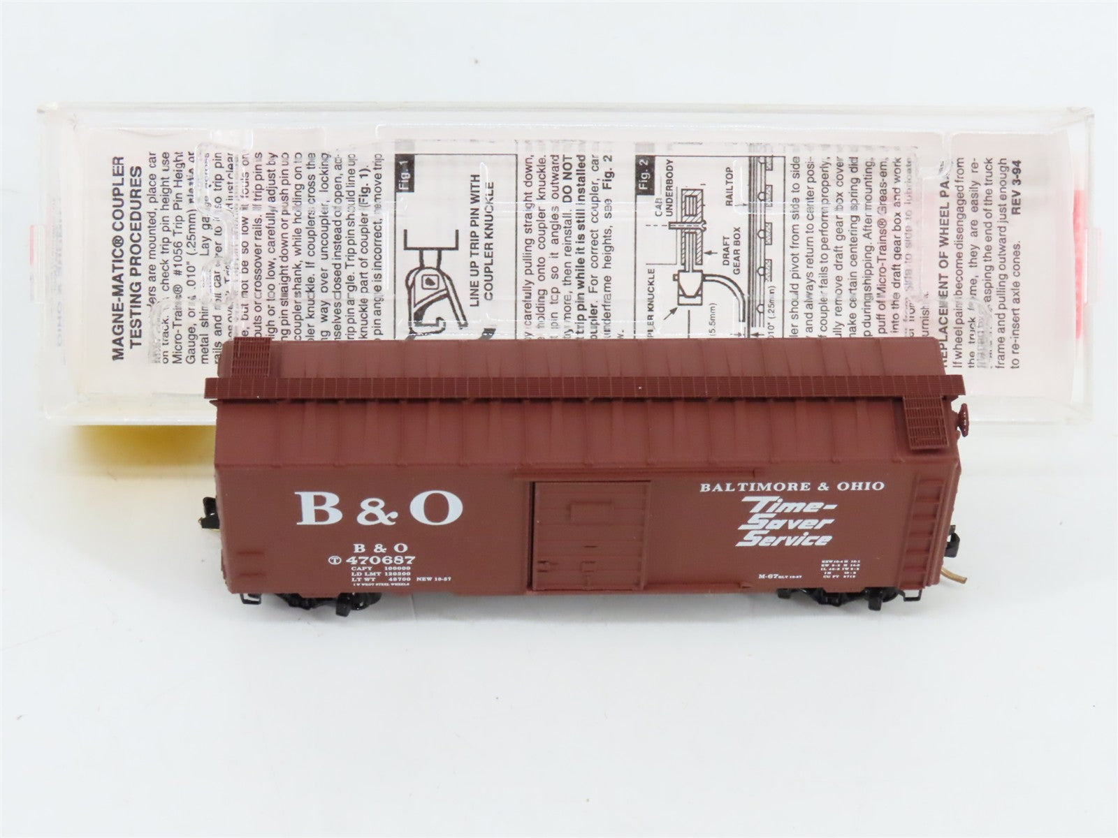N Scale Micro-Trains MTL 20346 B&O Baltimore & Ohio 40' Box Car 470687 RTR