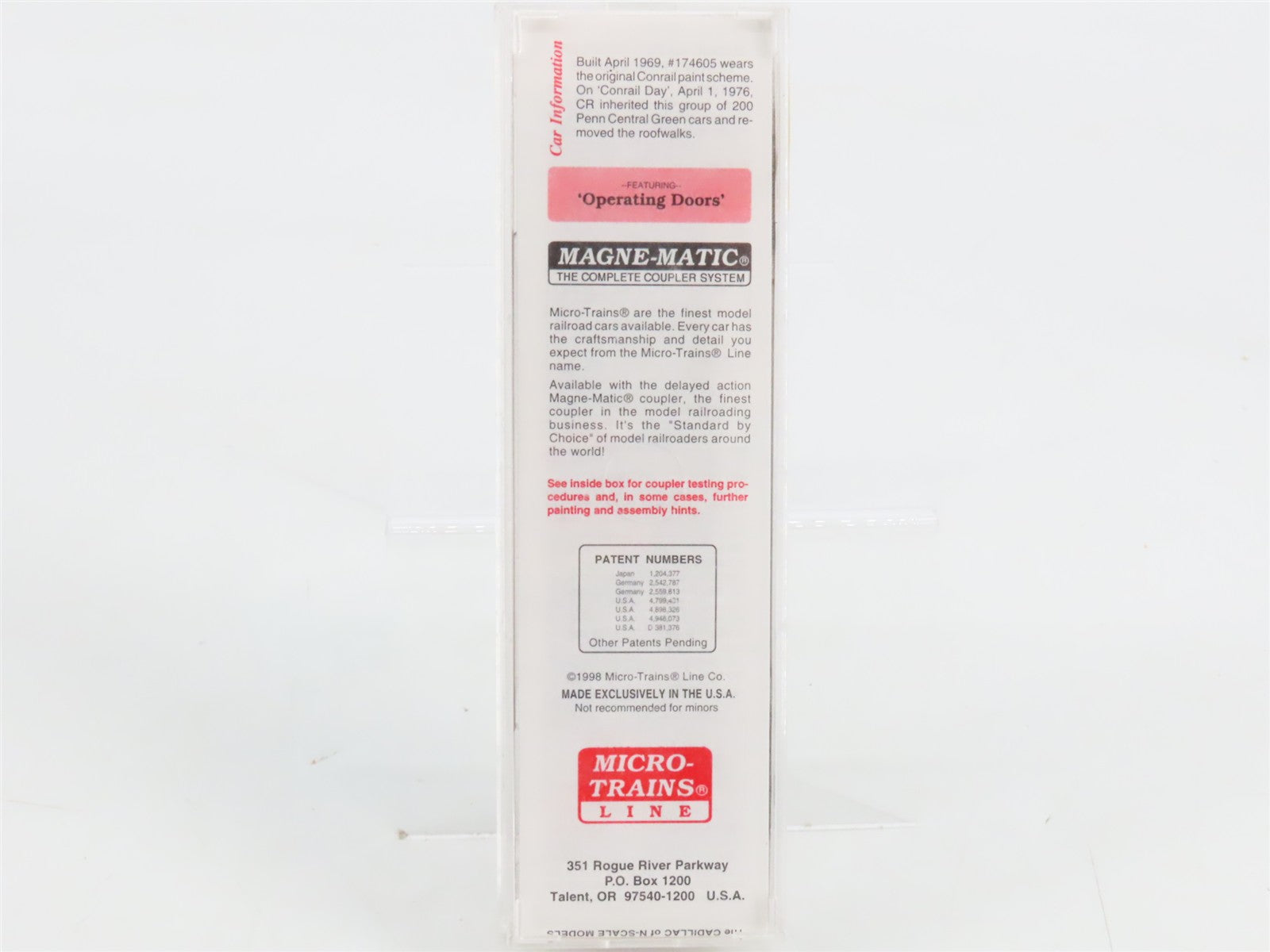 N Scale Micro-Trains MTL 37010 CR Conrail 50' Box Car 174605 RTR
