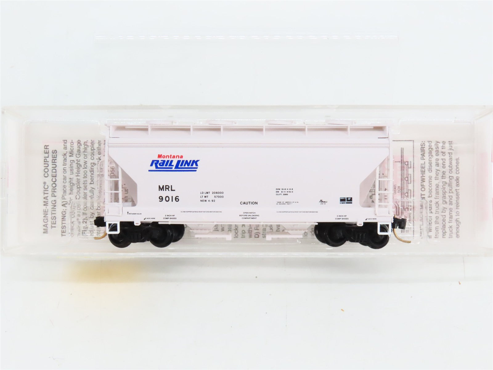 N Scale Micro-Trains MTL 92110 MRL Montana Rail Link 2-Bay Covered Hopper RTR